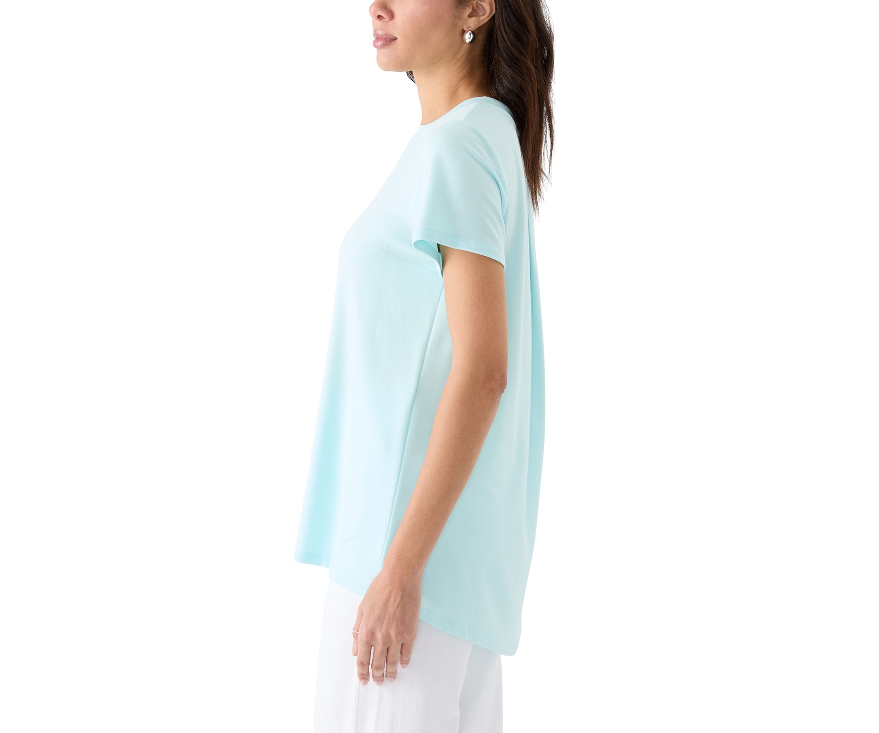 Womens Short Sleeve Pleat Back T-Shirt
