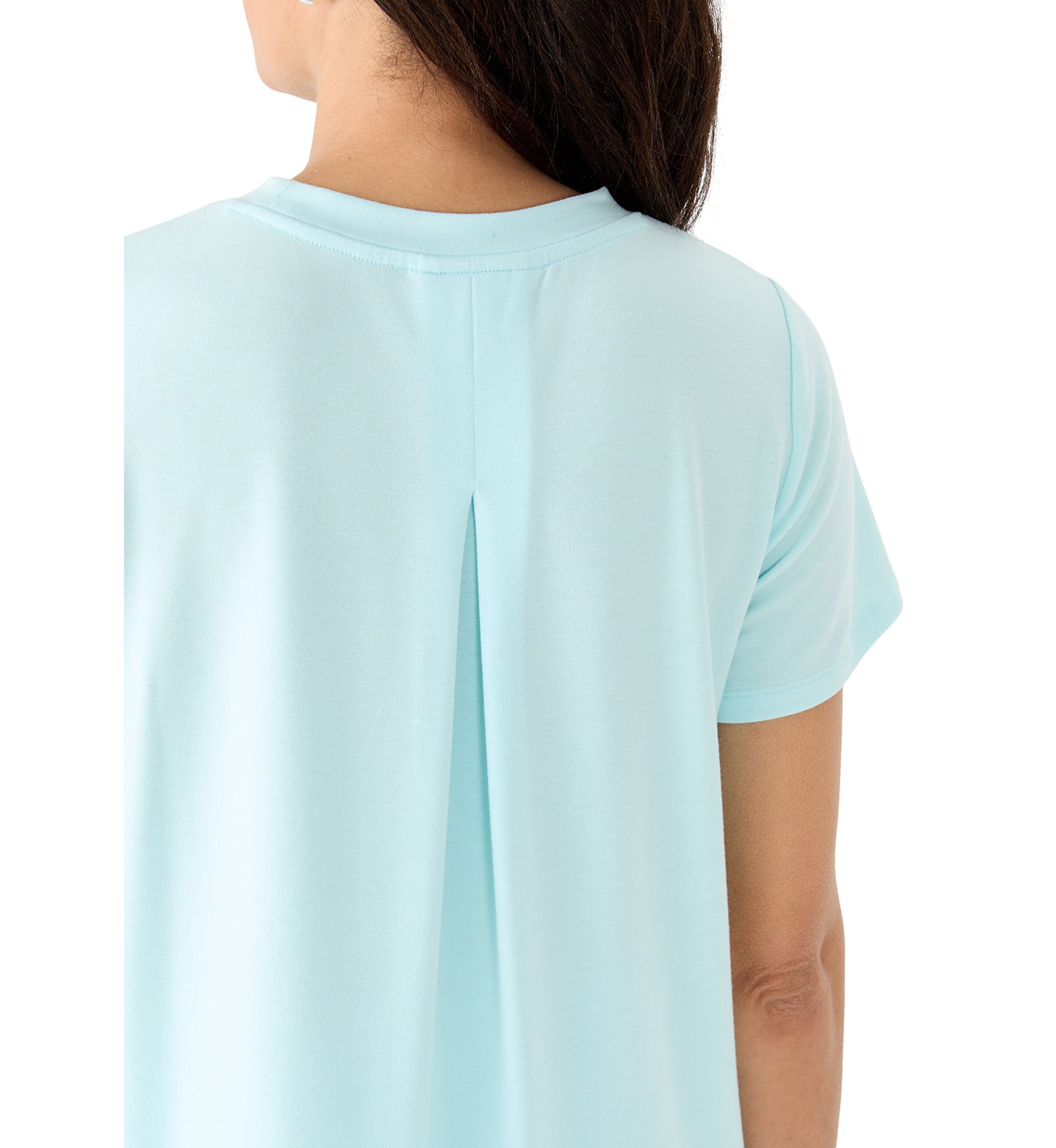 Womens Short Sleeve Pleat Back T-Shirt