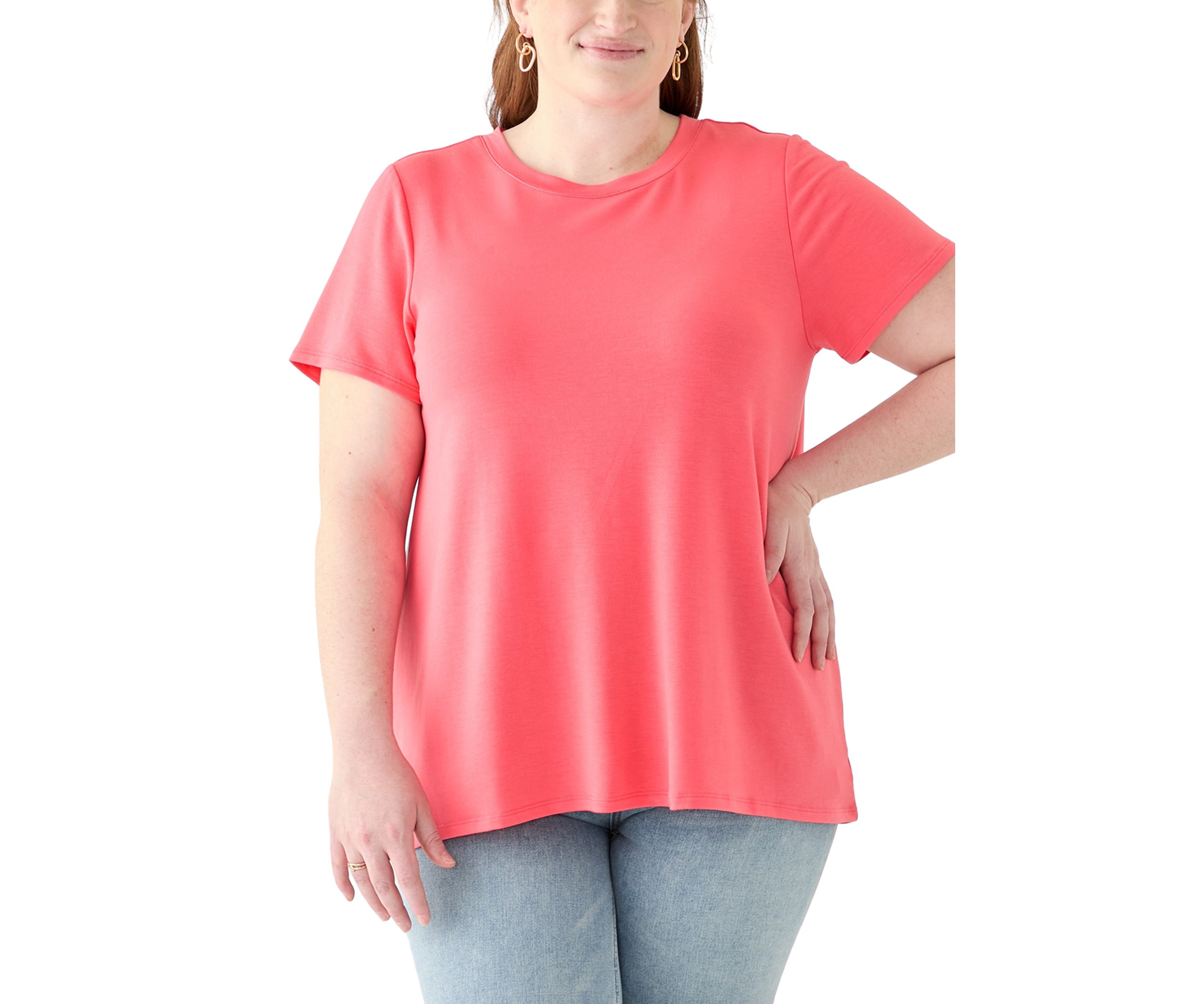 Plus Size Pleated Back T-Shirt