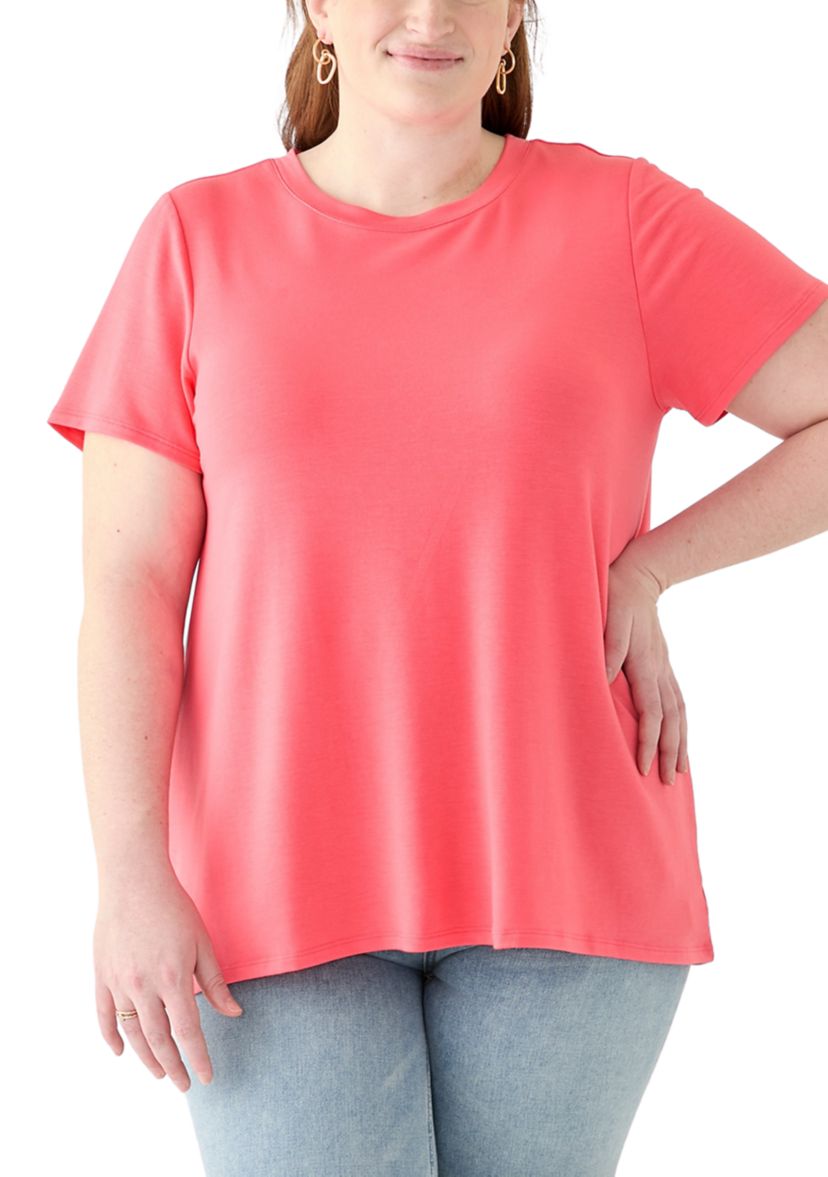 Plus Size Pleated Back T-Shirt