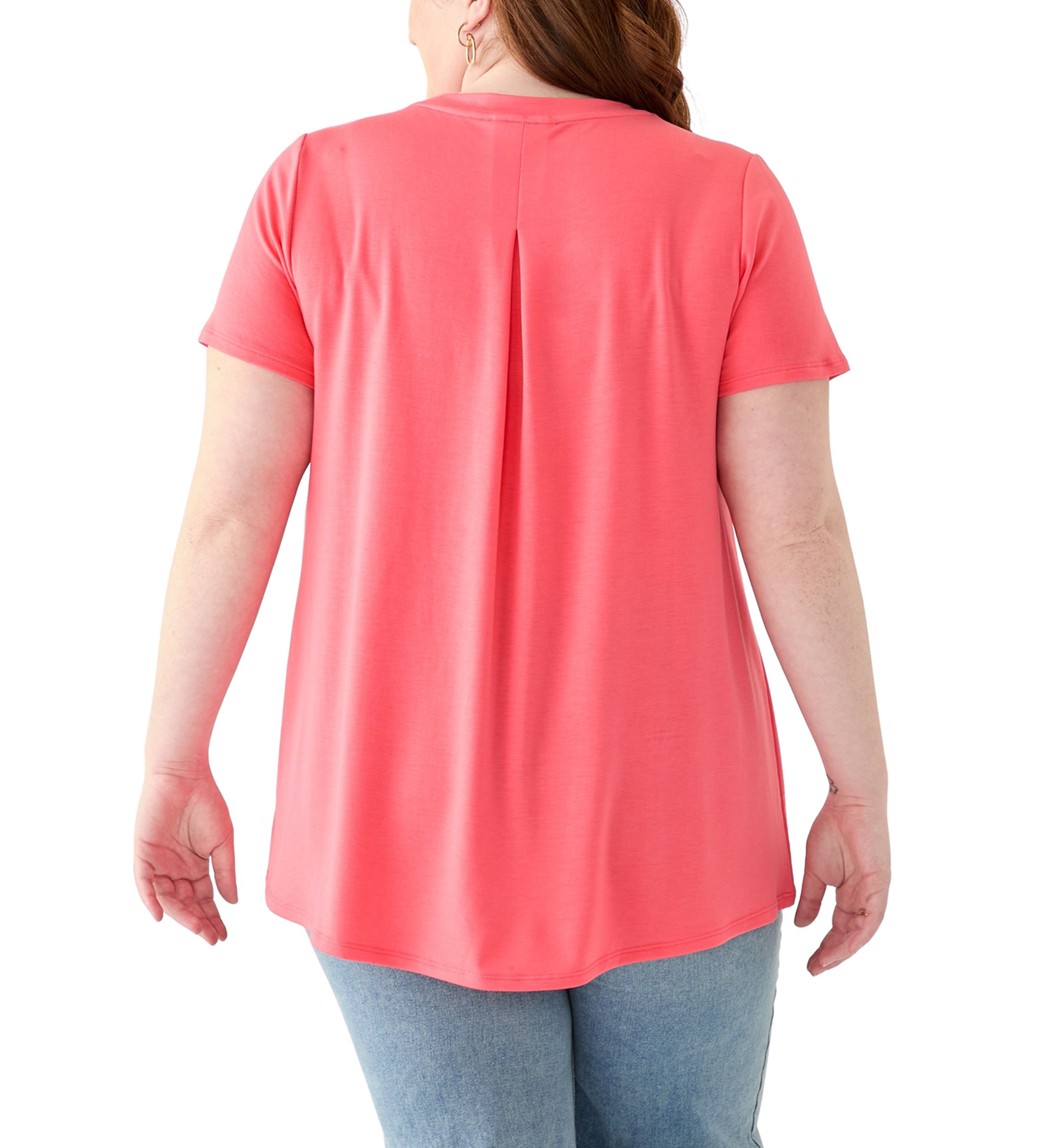 Plus Size Pleated Back T-Shirt