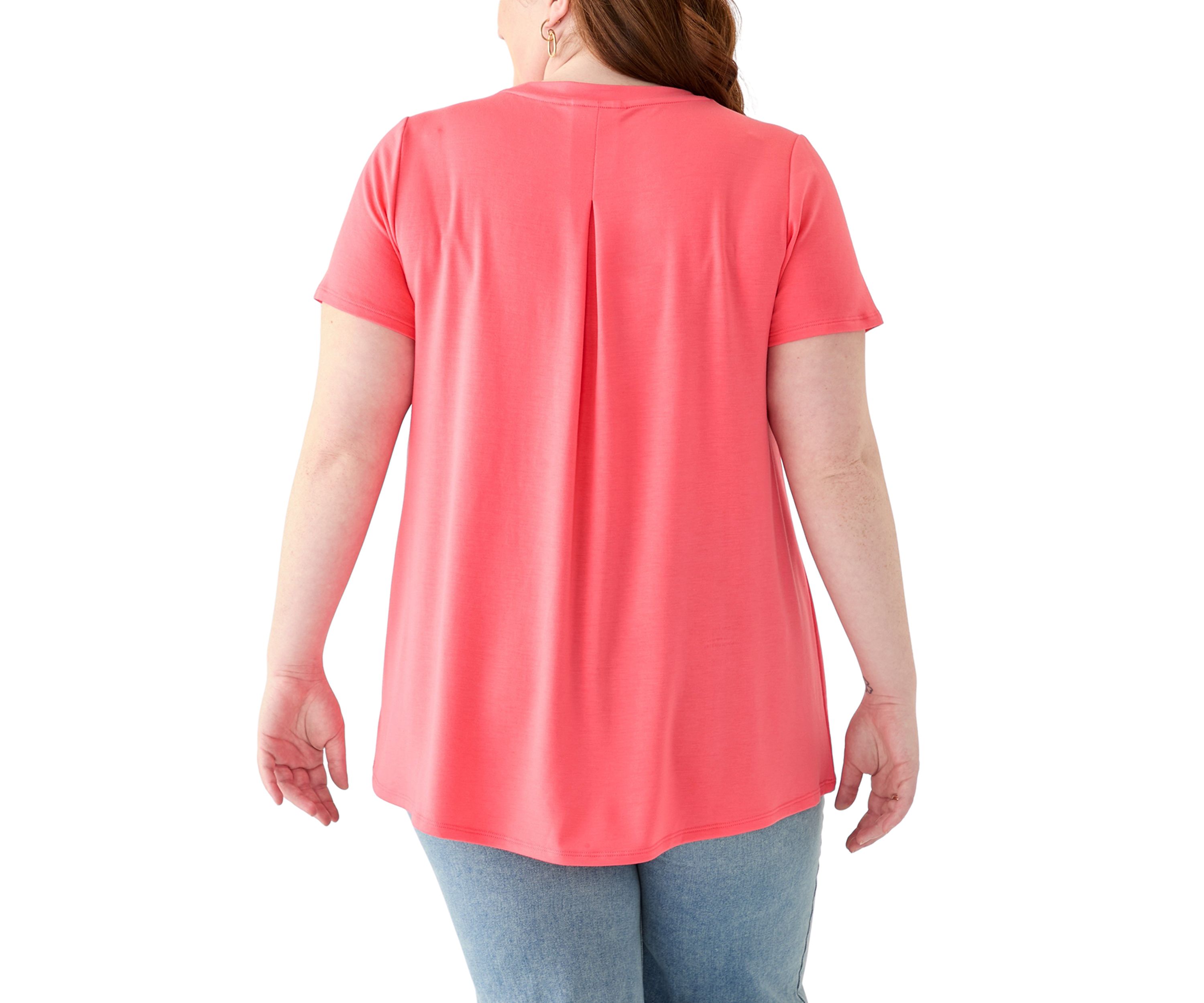 Plus Size Pleated Back T-Shirt
