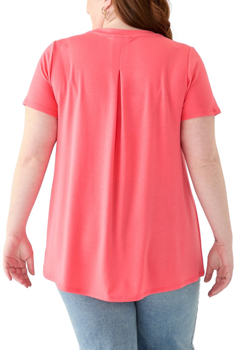 Plus Size Pleated Back T-Shirt
