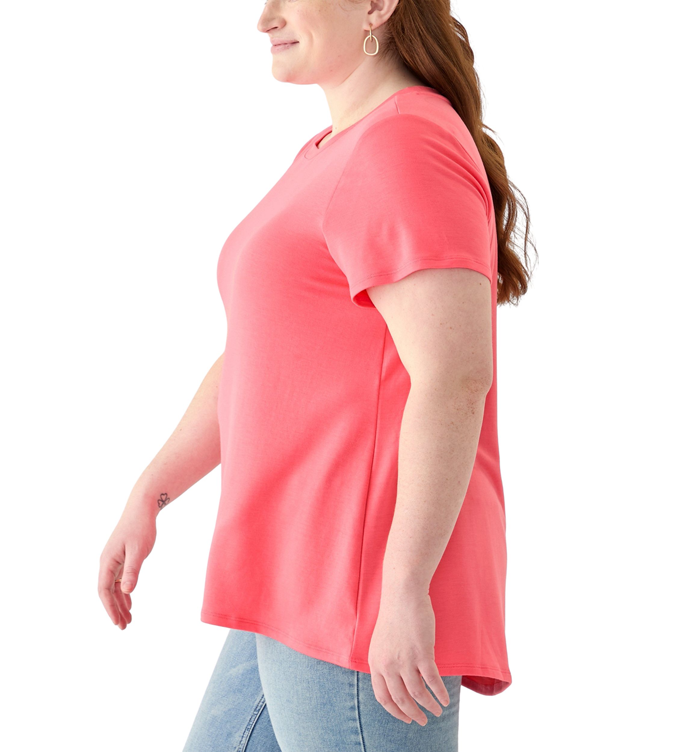 Plus Size Pleated Back T-Shirt
