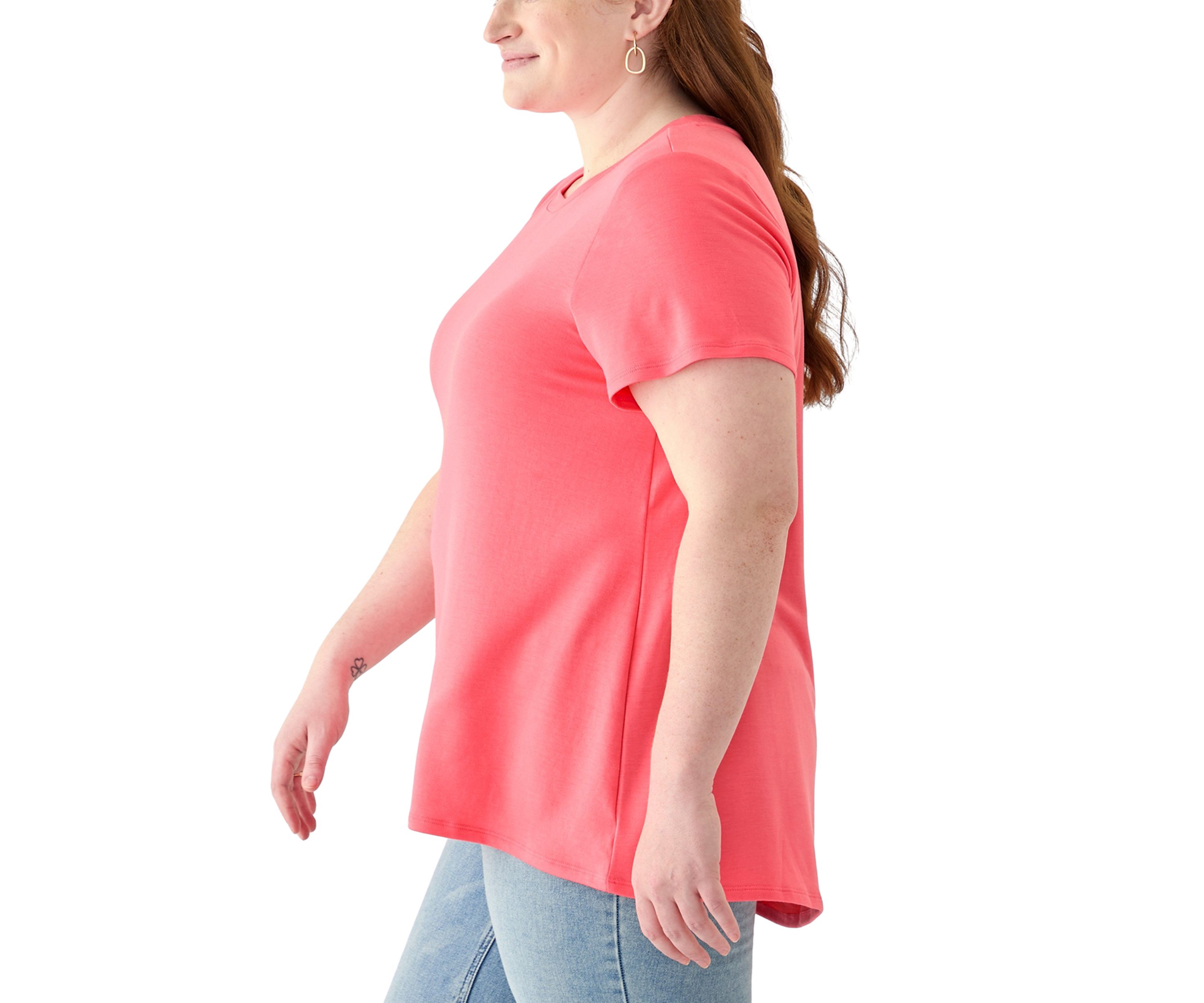 Plus Size Pleated Back T-Shirt