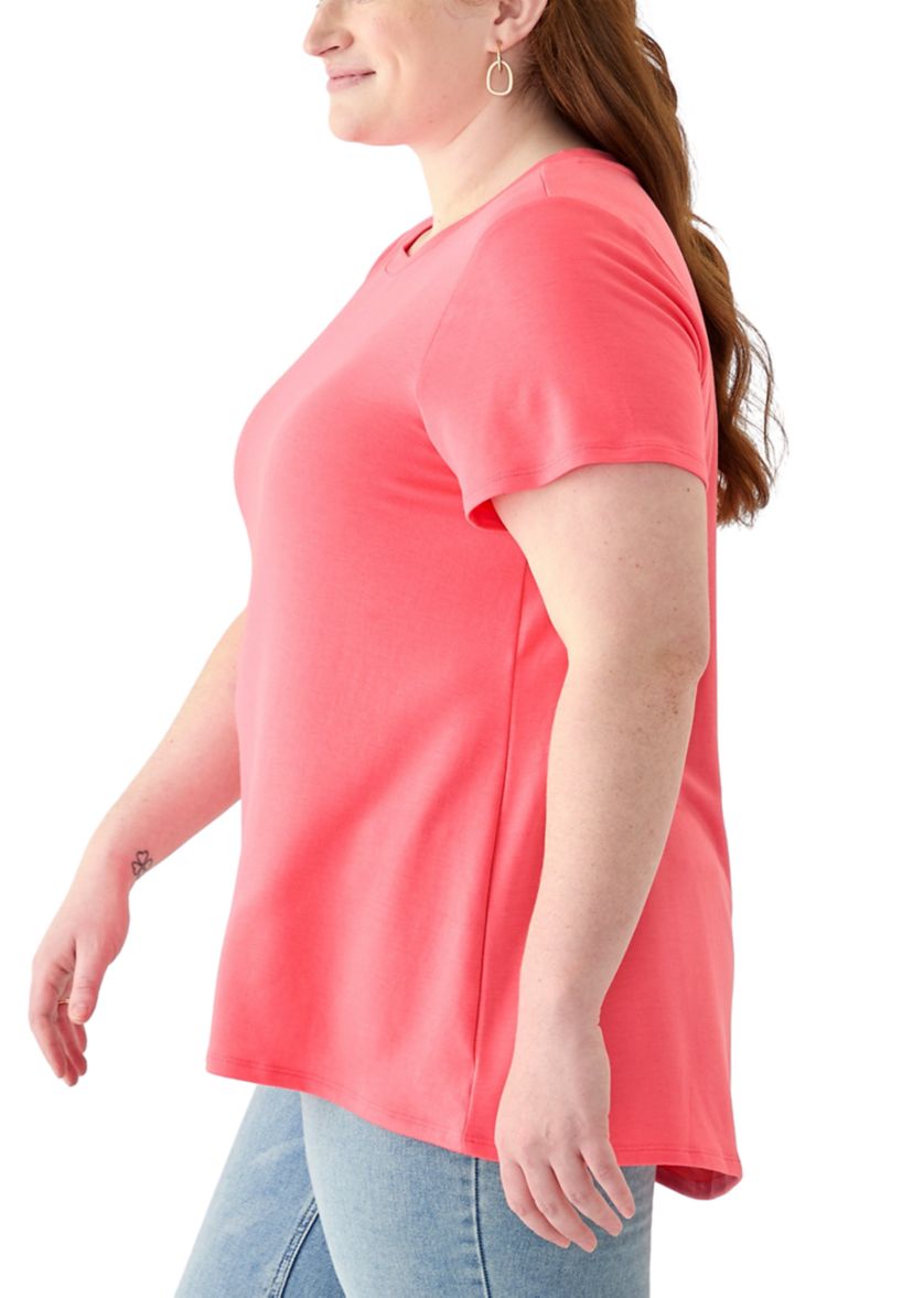 Plus Size Pleated Back T-Shirt