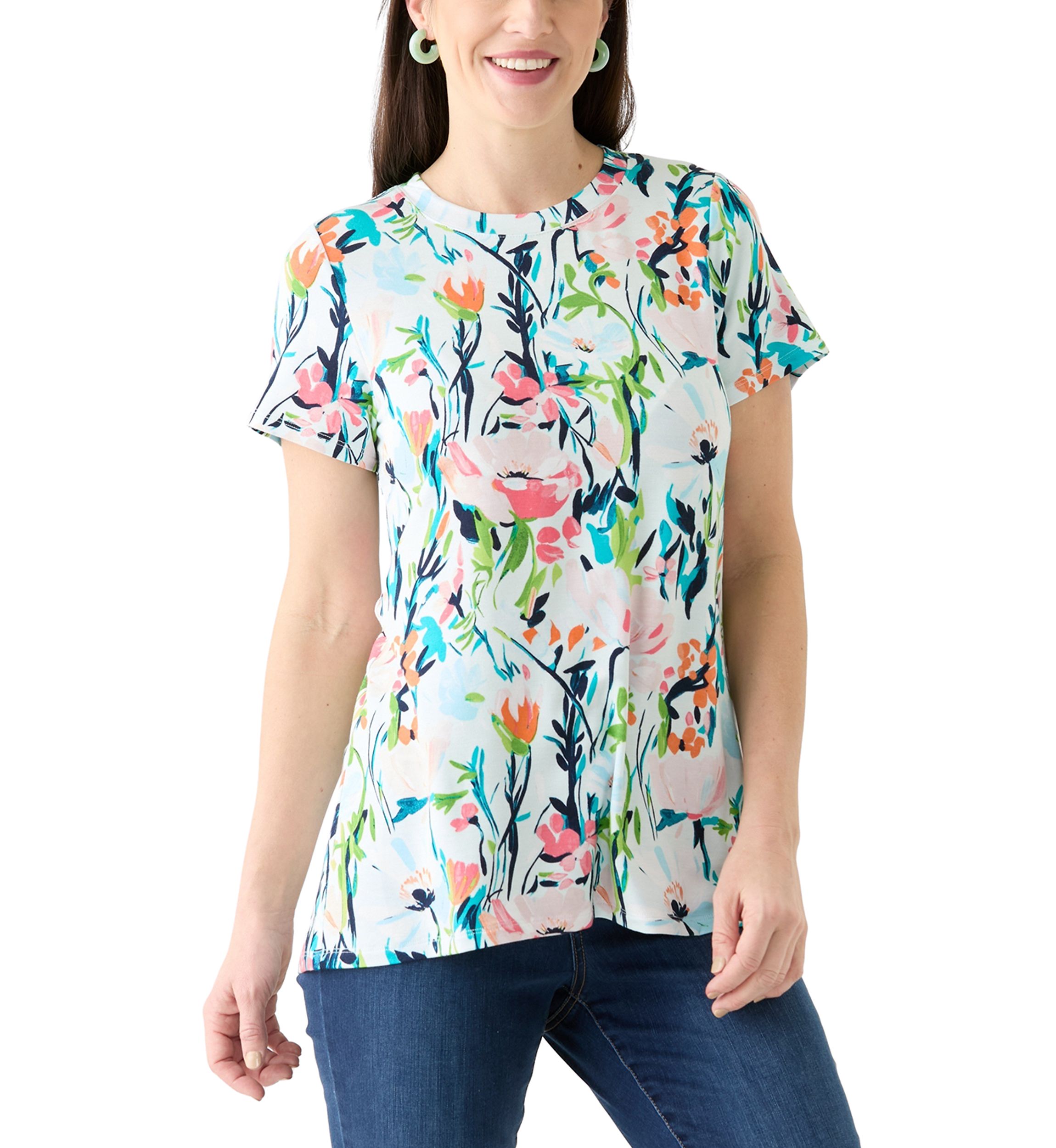 Womens Short Sleeve Pleat Back T-Shirt