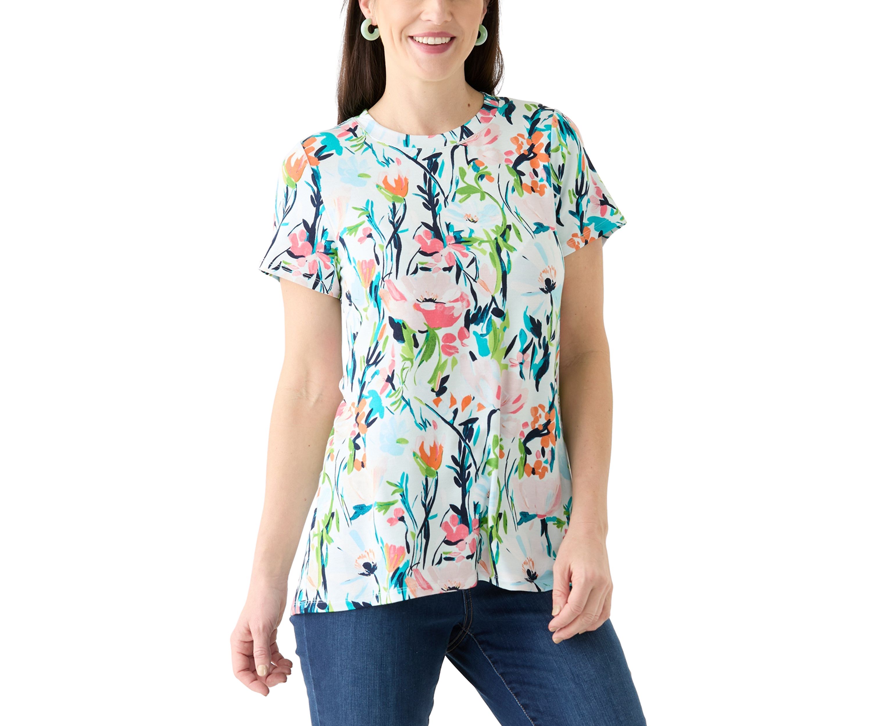 Womens Short Sleeve Pleat Back T-Shirt