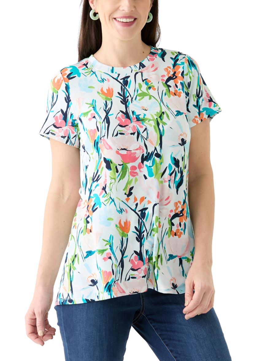 Womens Short Sleeve Pleat Back T-Shirt