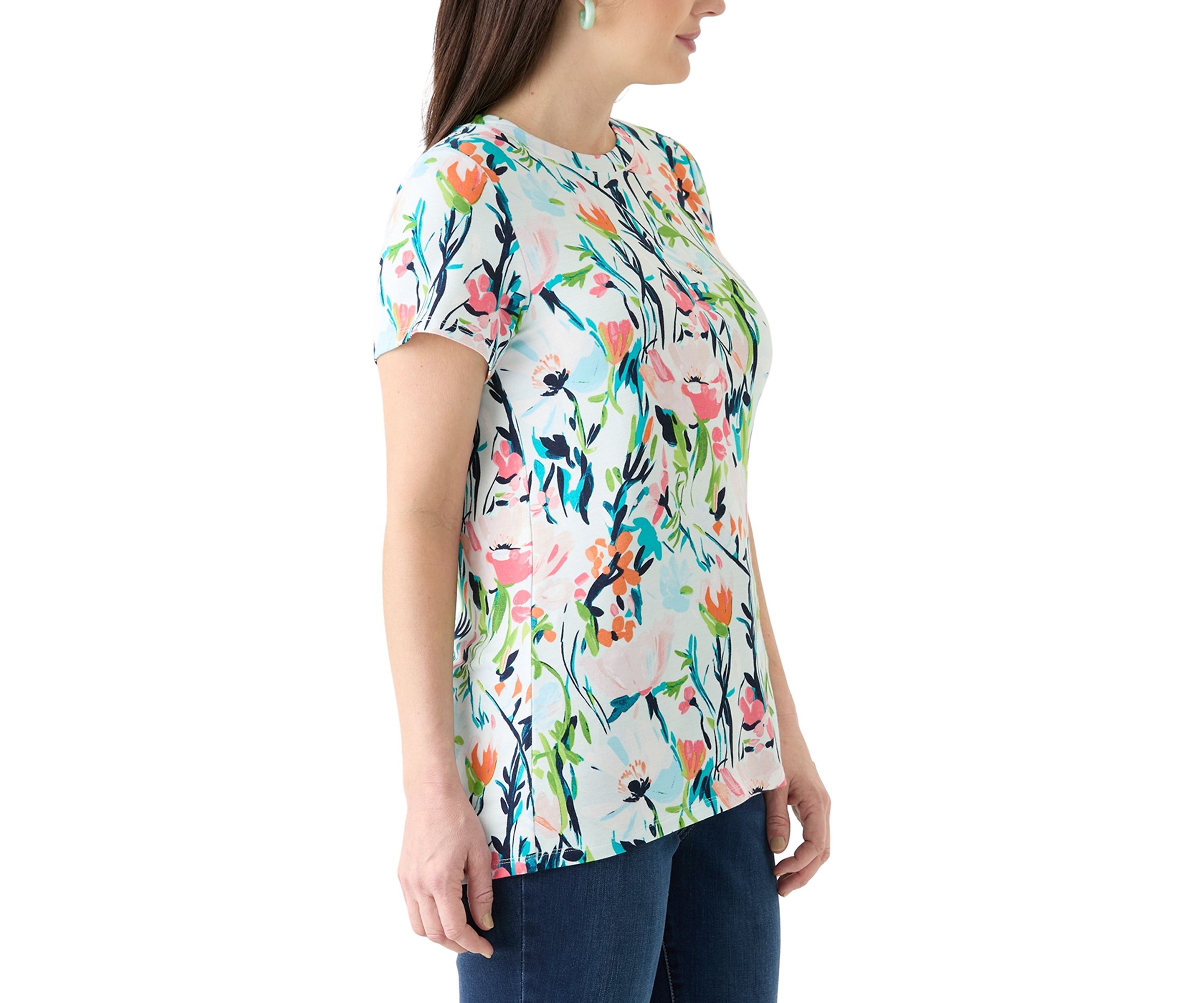 Womens Short Sleeve Pleat Back T-Shirt