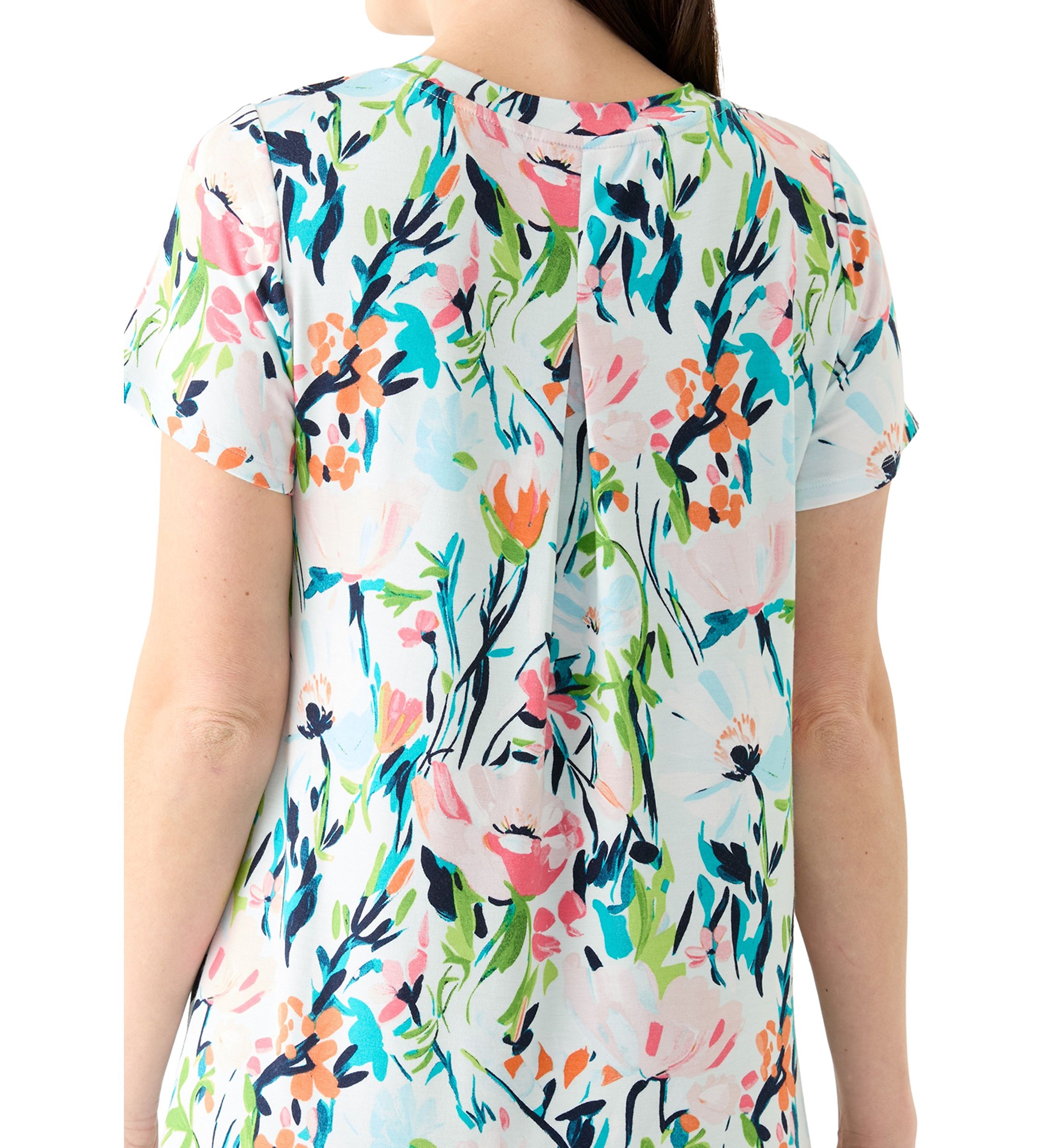 Womens Short Sleeve Pleat Back T-Shirt