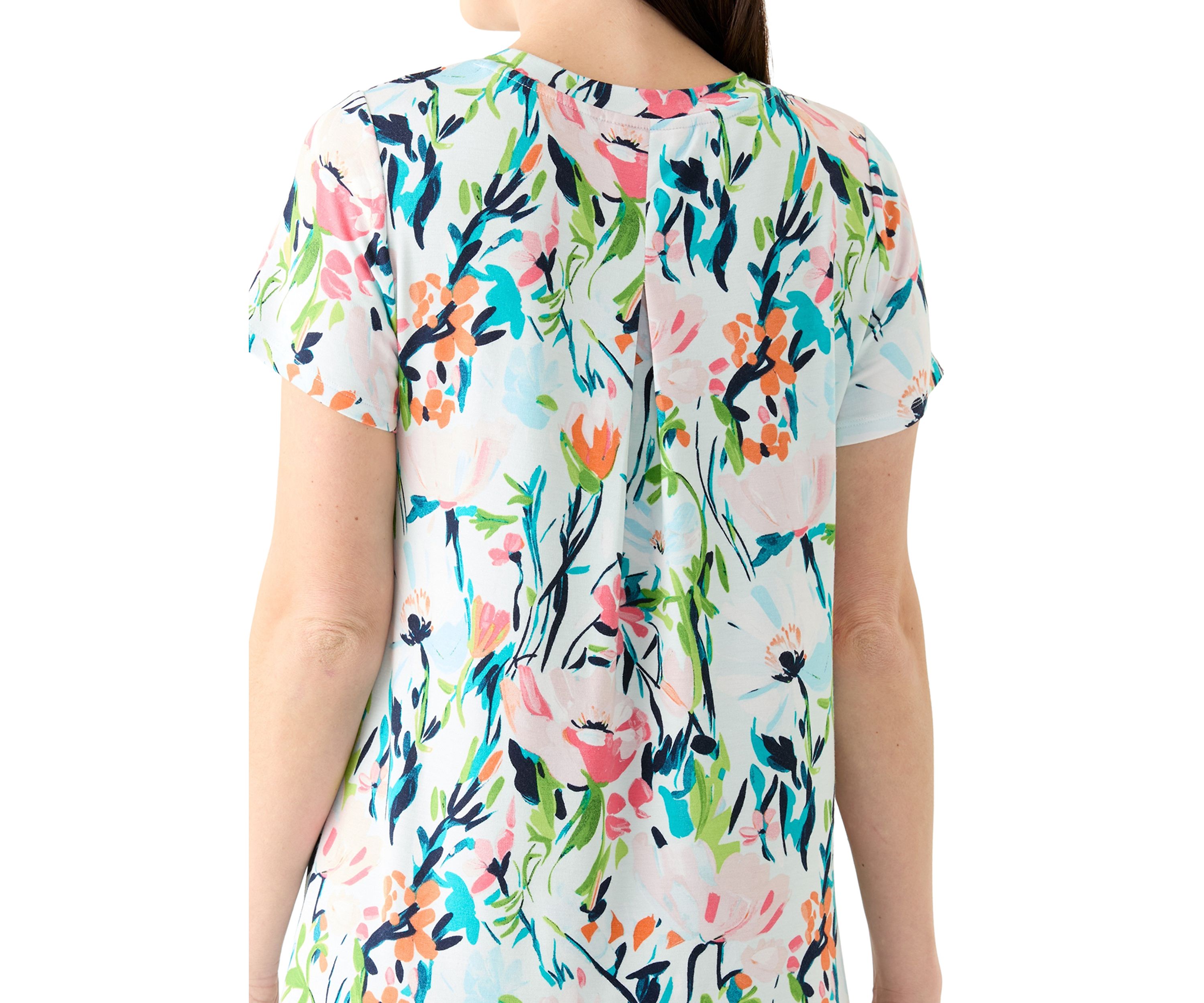Womens Short Sleeve Pleat Back T-Shirt