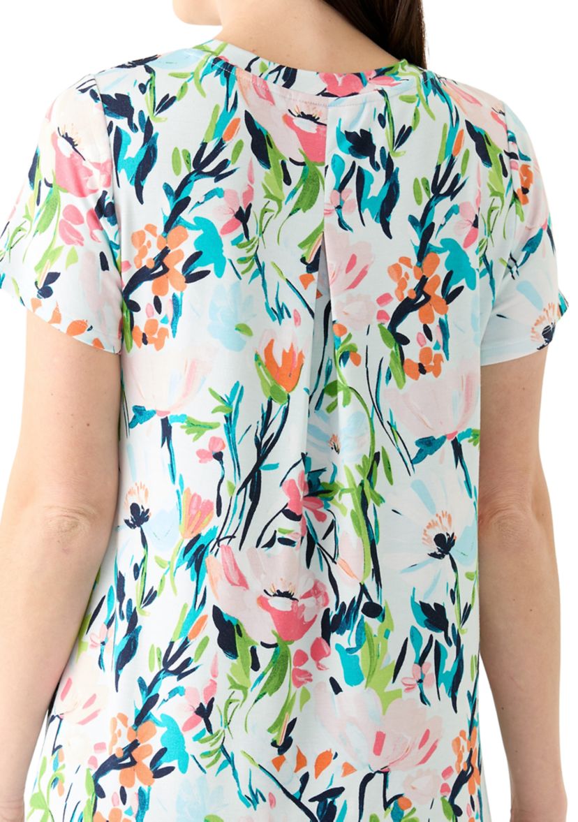 Womens Short Sleeve Pleat Back T-Shirt
