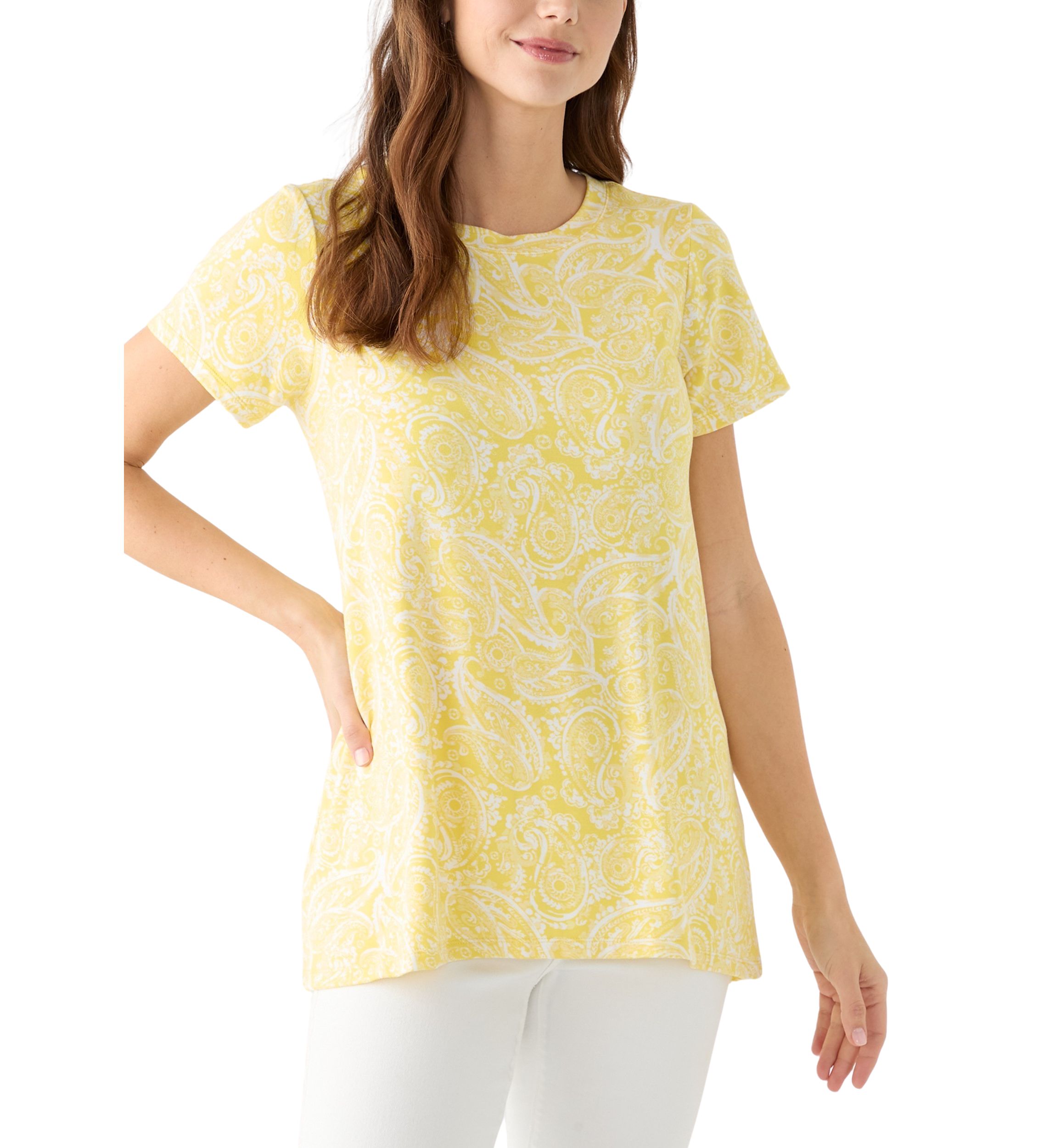 Womens Short Sleeve Pleat Back T-Shirt