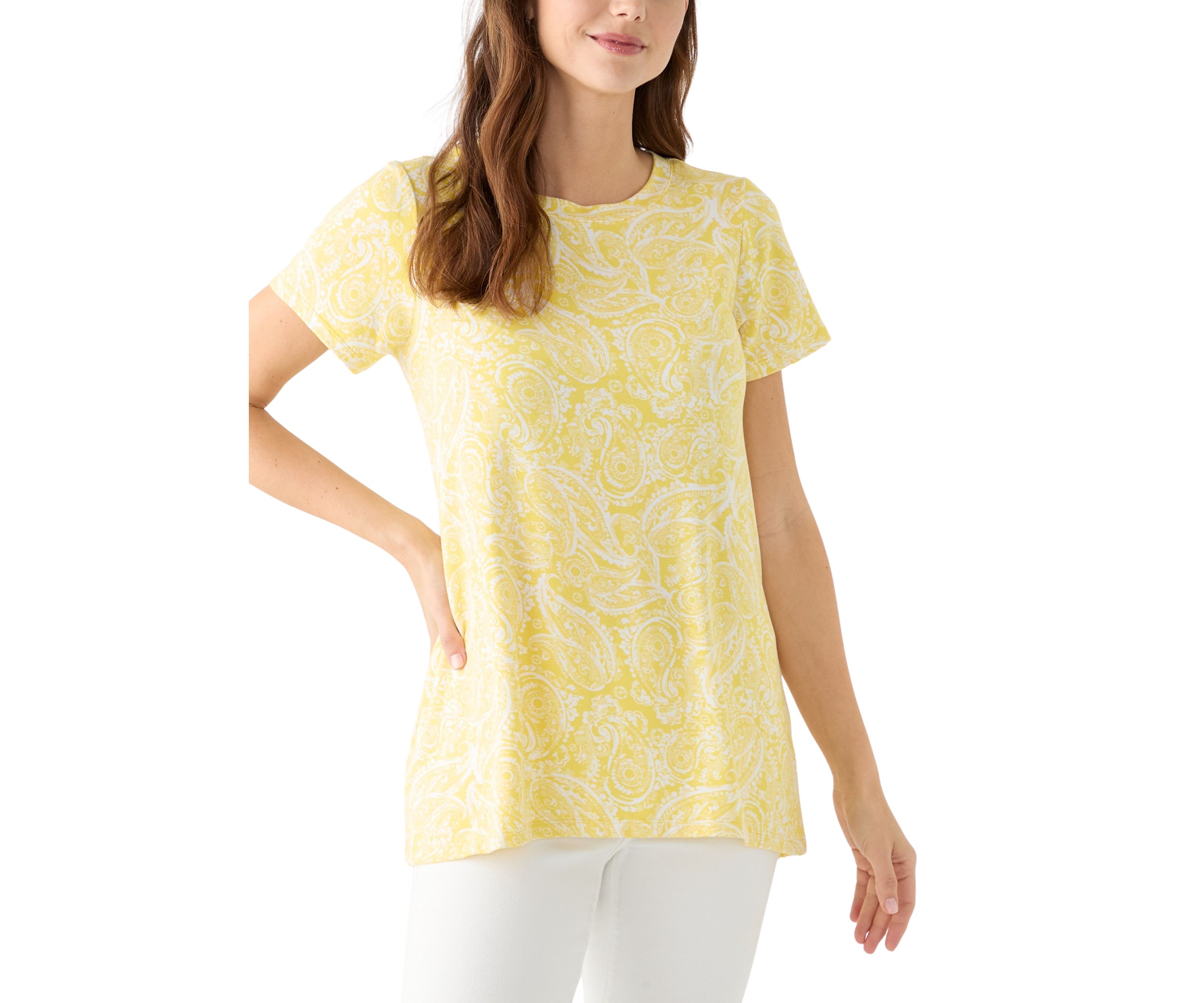 Womens Short Sleeve Pleat Back T-Shirt