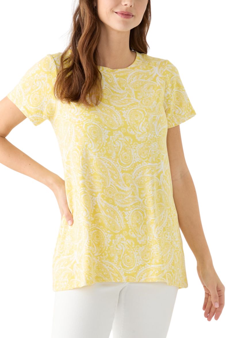 Womens Short Sleeve Pleat Back T-Shirt