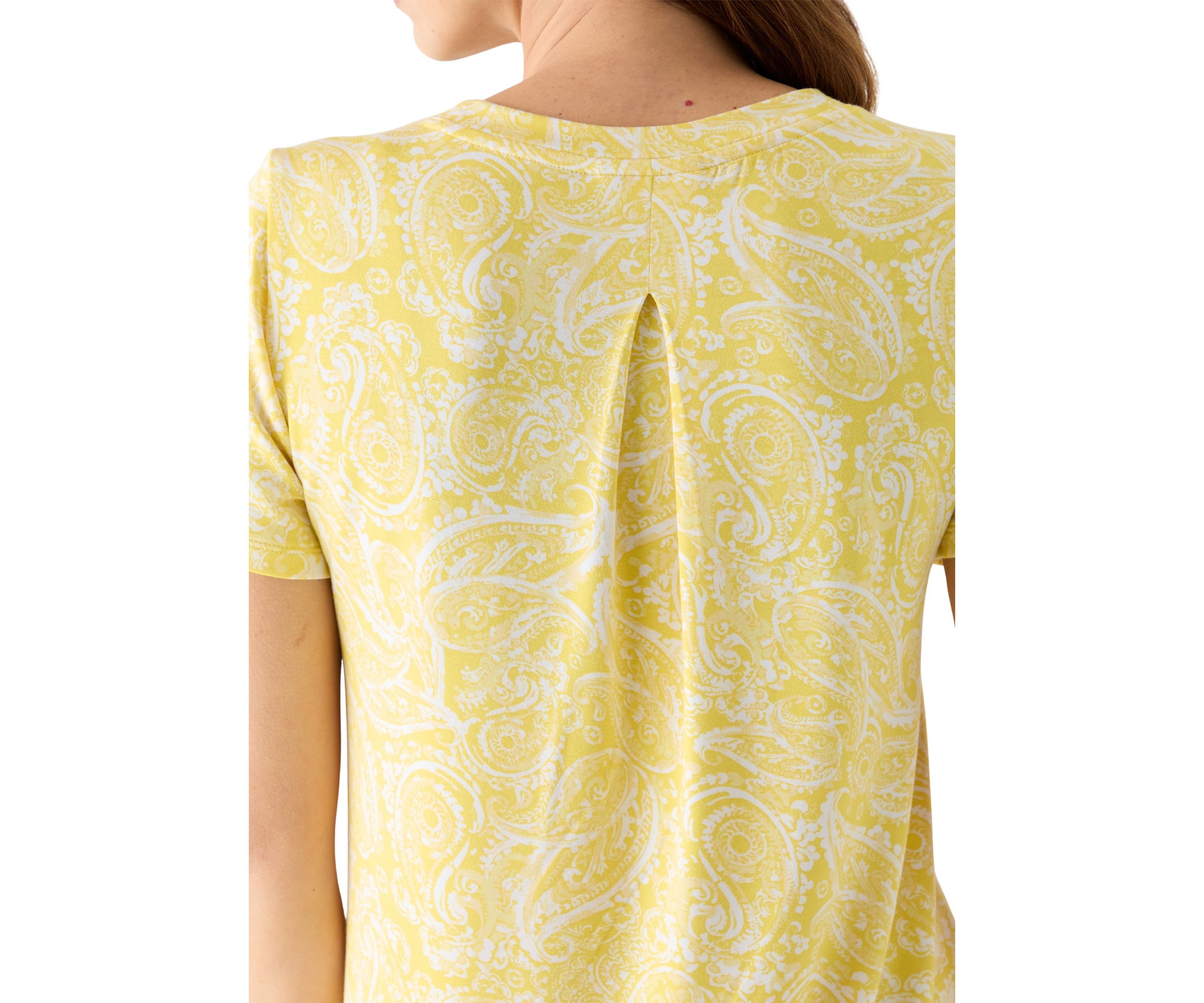 Womens Short Sleeve Pleat Back T-Shirt