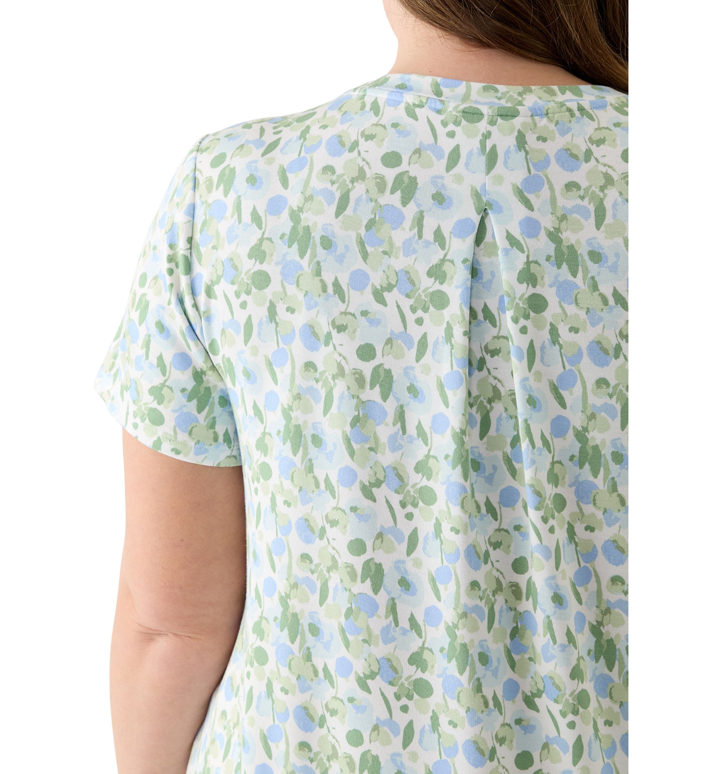 Plus Size Printed Pleated Back T-Shirt