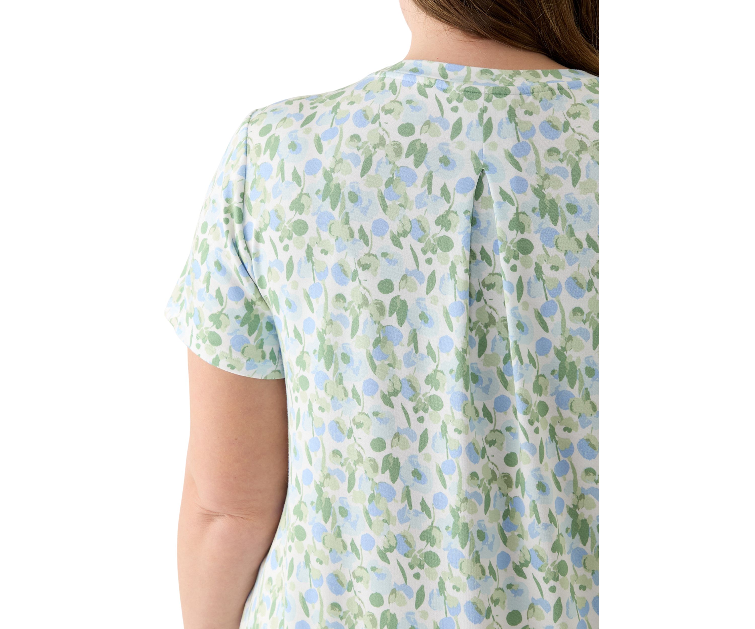 Plus Size Printed Pleated Back T-Shirt