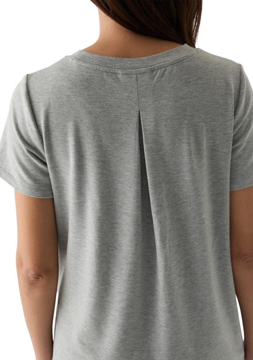 Short Sleeve Pleat Back T-Shirt