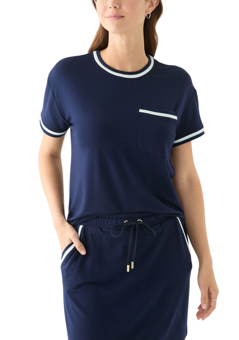 Womens Piped Pocket T-Shirt