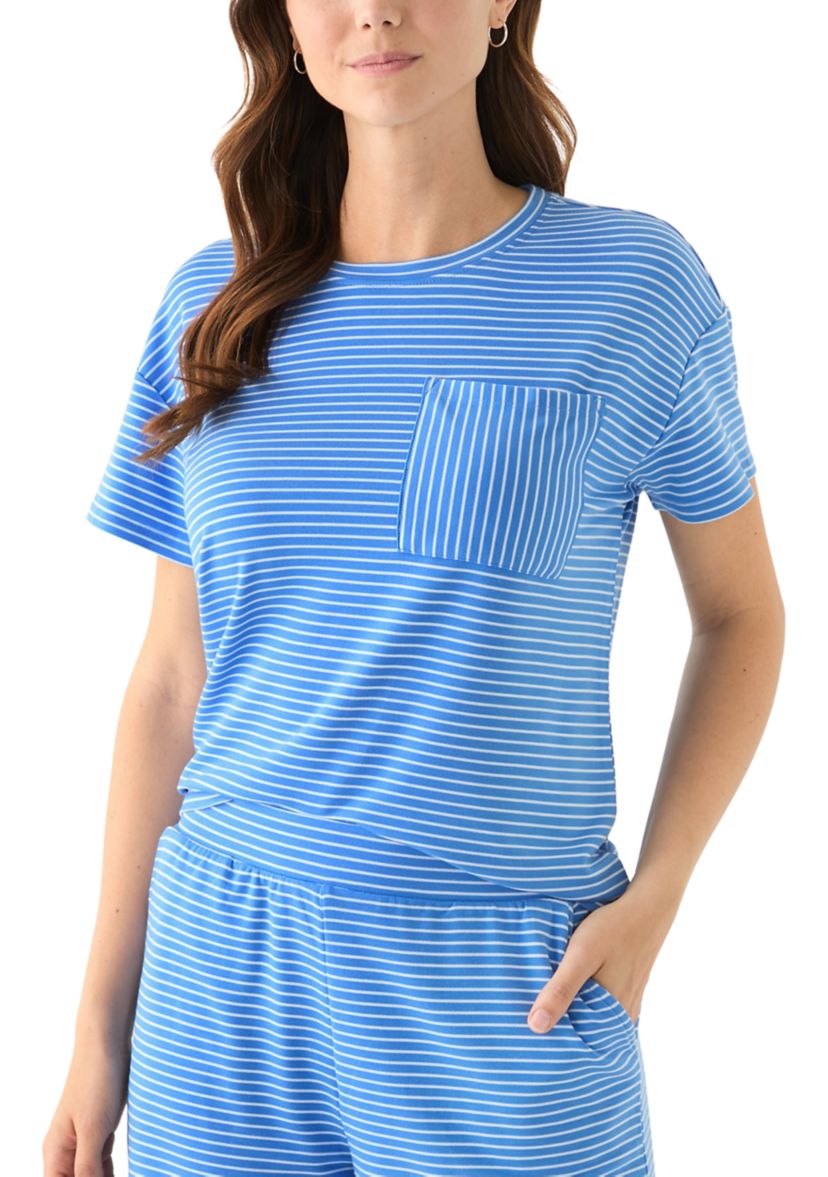 Womens Stripe Pocket T-Shirt