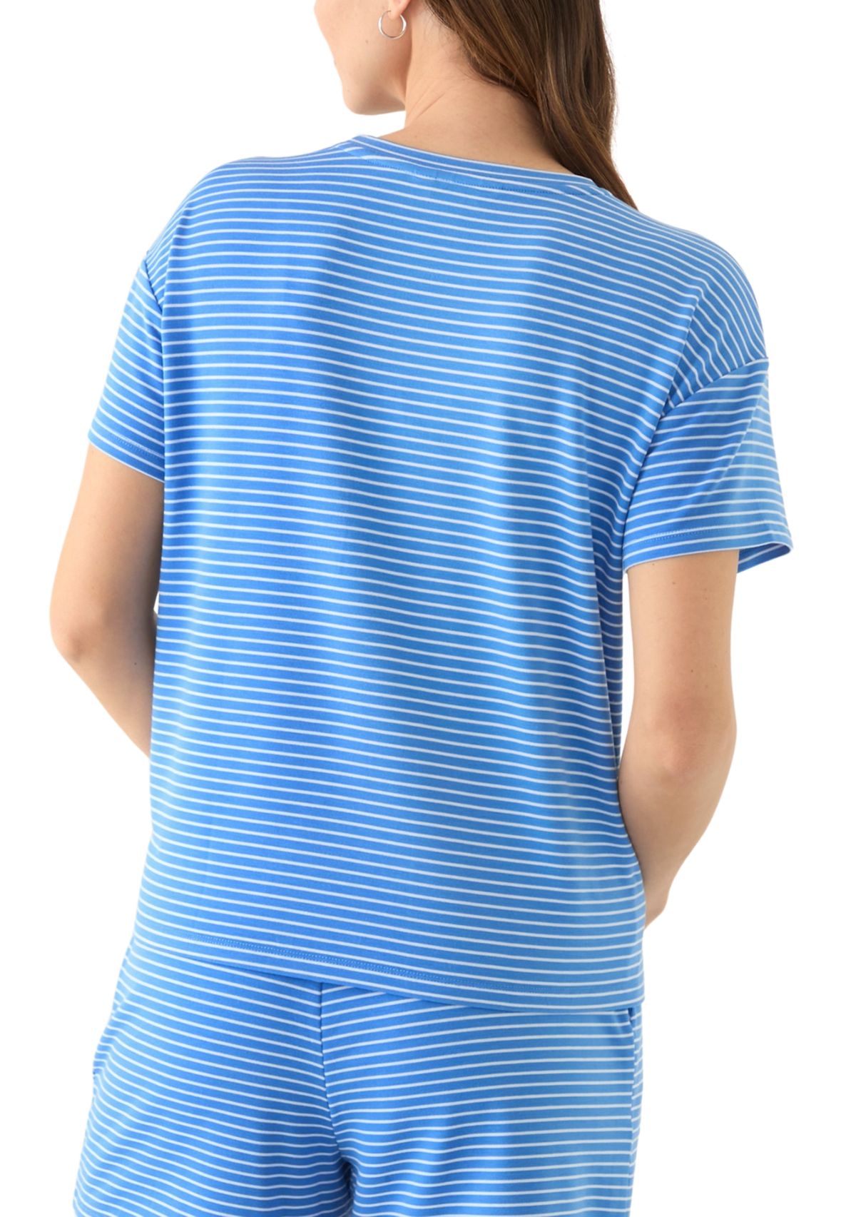 Womens Stripe Pocket T-Shirt