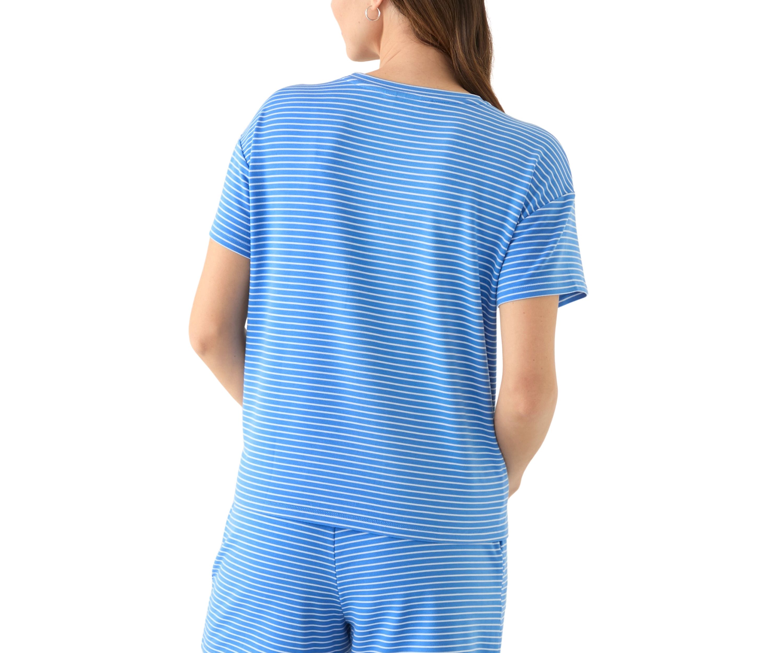 Womens Stripe Pocket T-Shirt