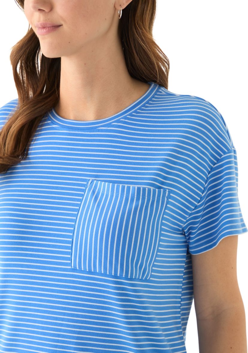 Womens Stripe Pocket T-Shirt