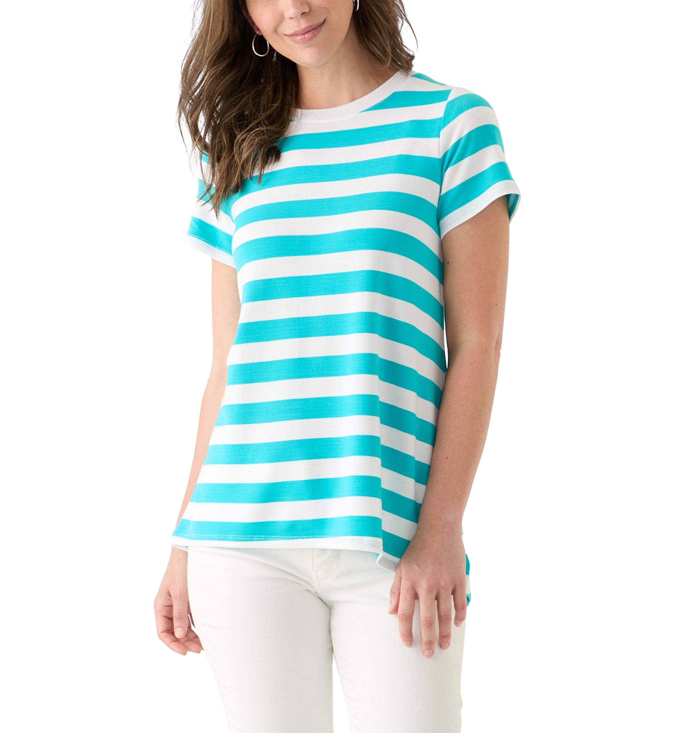 Womens Short Sleeve Pleat Back T-Shirt