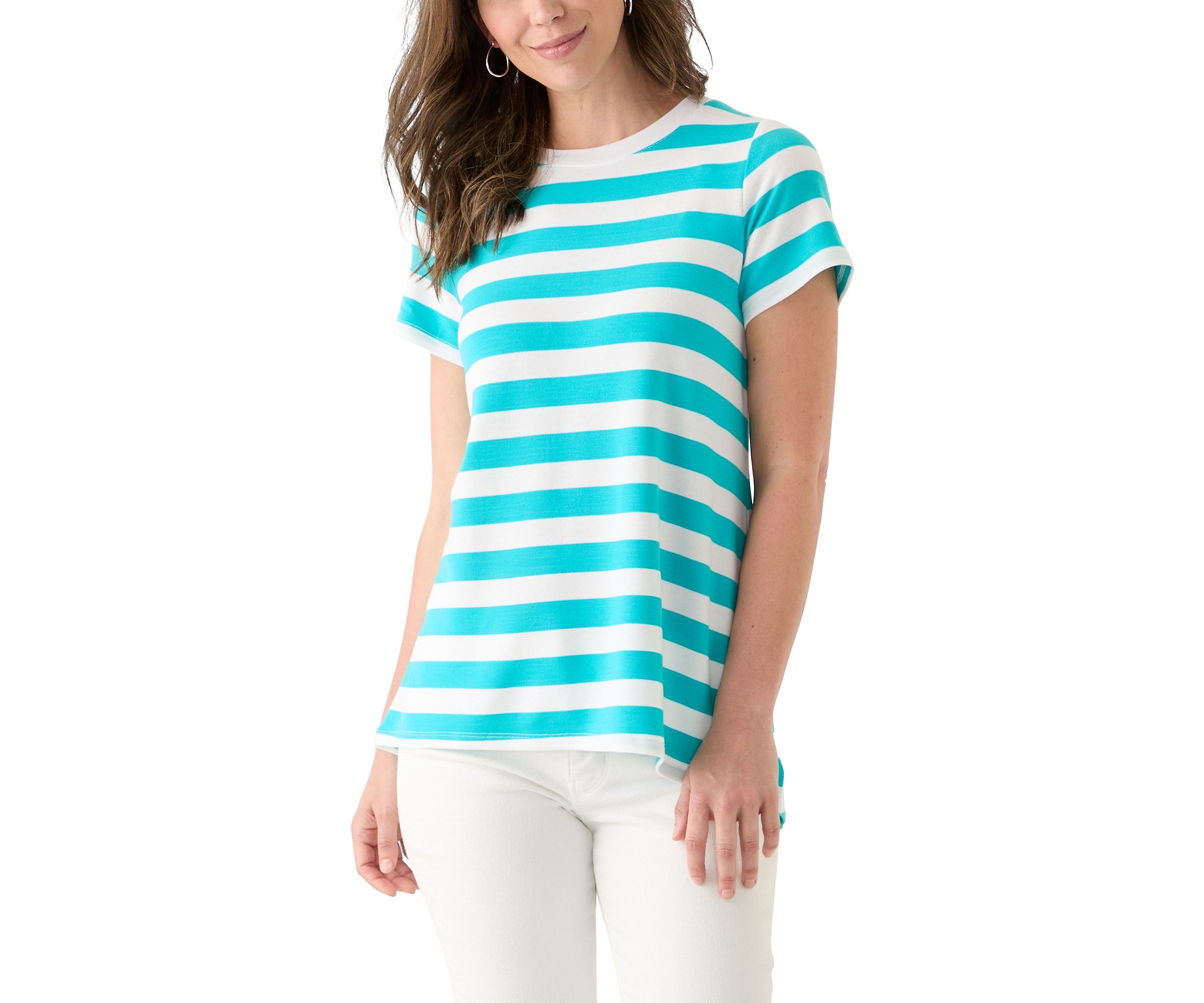 Womens Short Sleeve Pleat Back T-Shirt