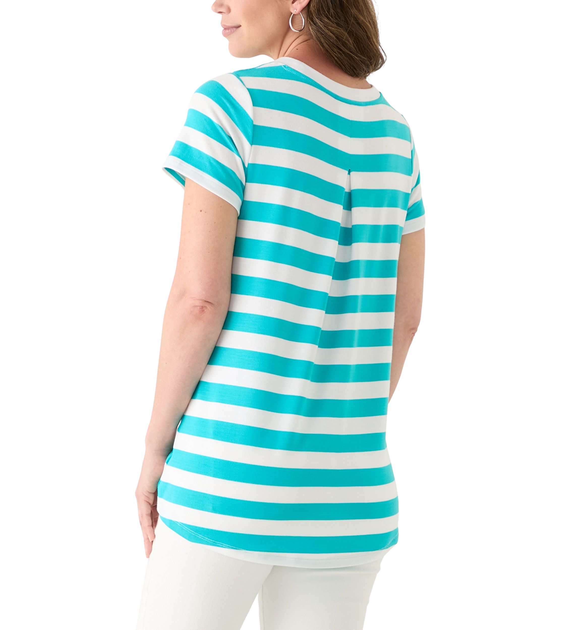 Womens Short Sleeve Pleat Back T-Shirt