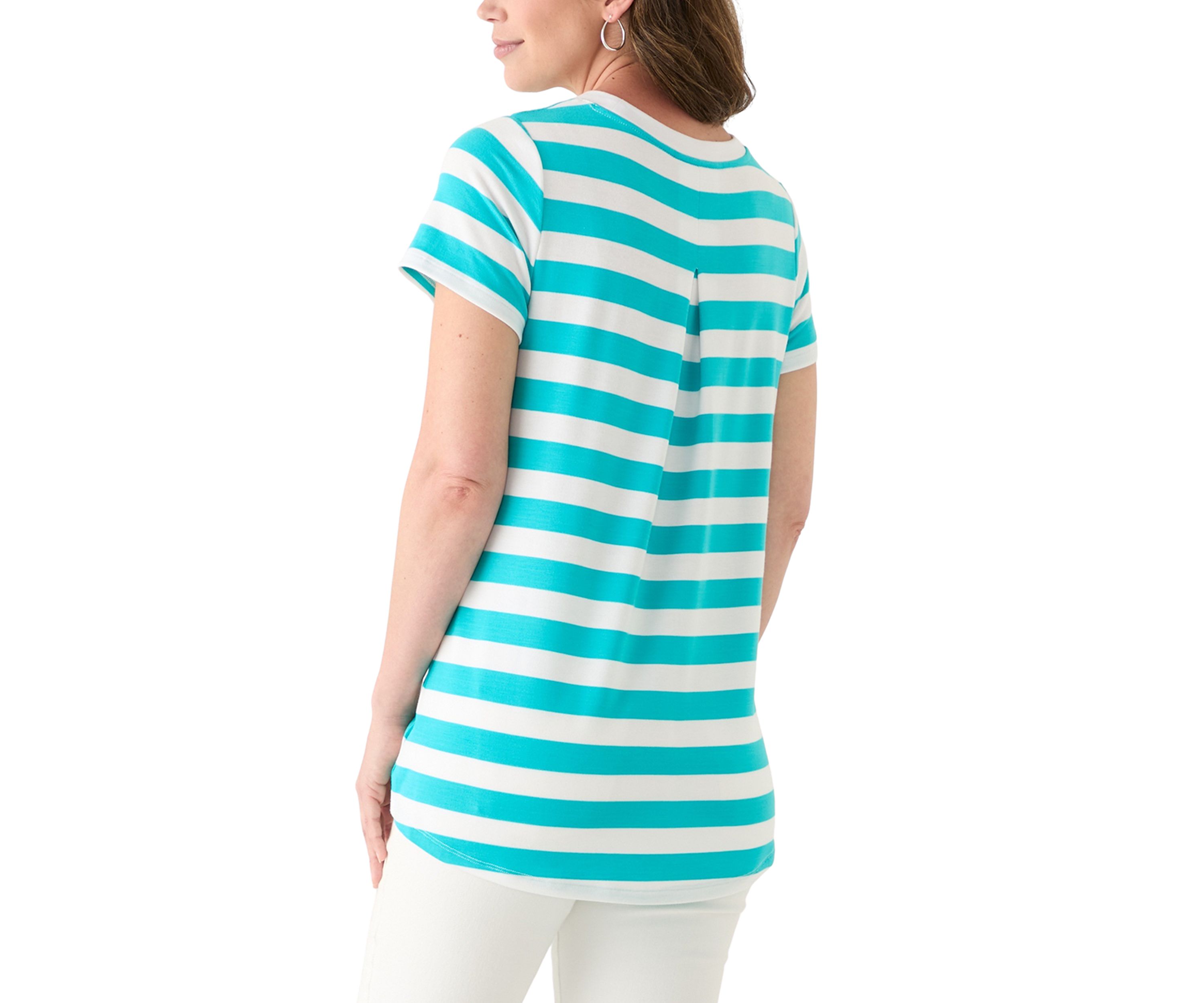 Womens Short Sleeve Pleat Back T-Shirt