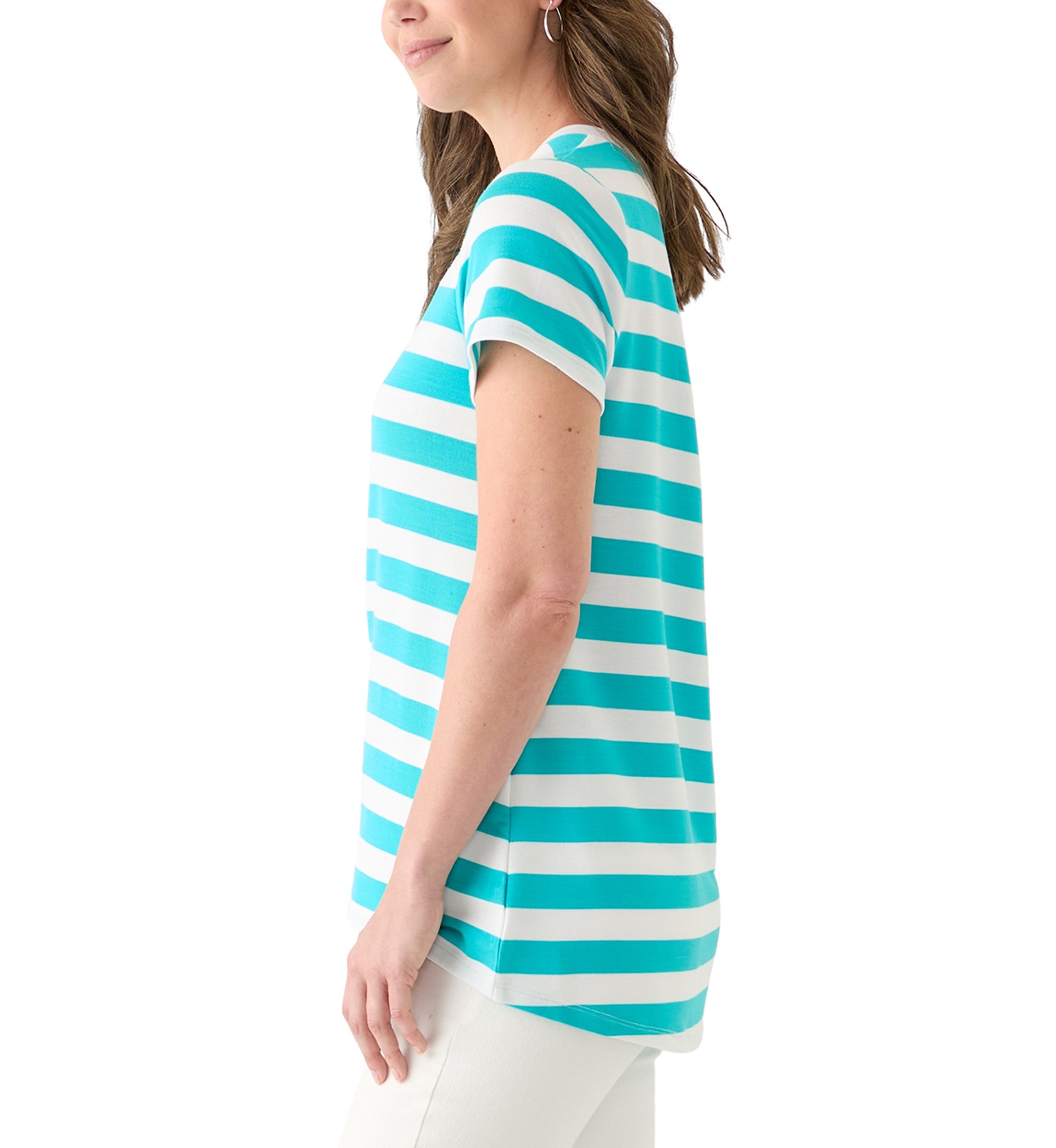 Womens Short Sleeve Pleat Back T-Shirt