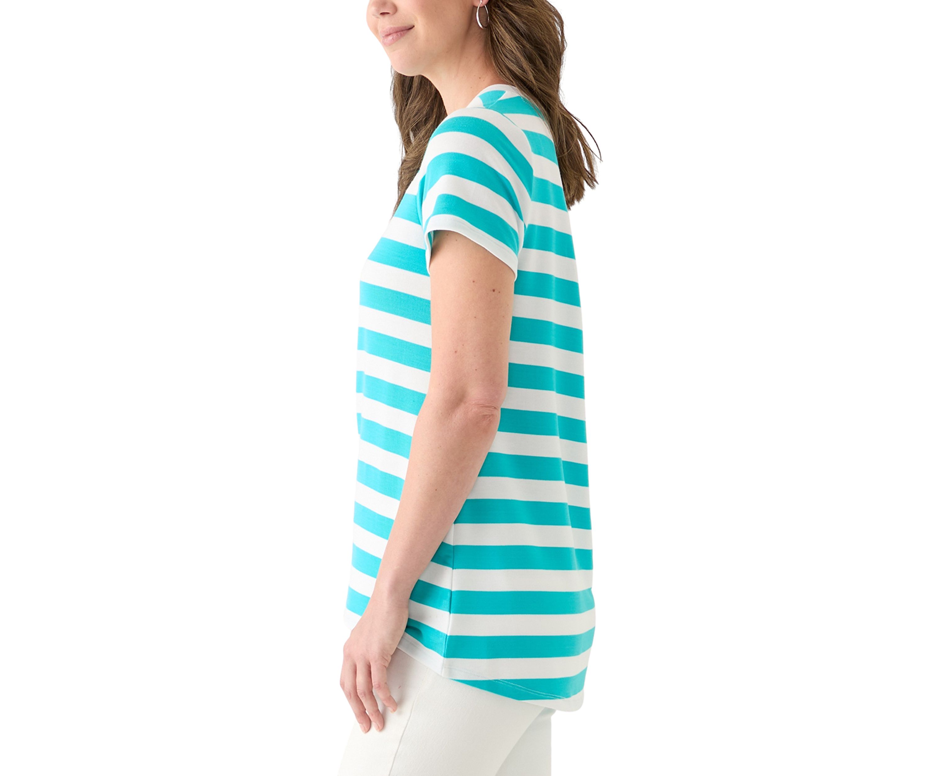Womens Short Sleeve Pleat Back T-Shirt