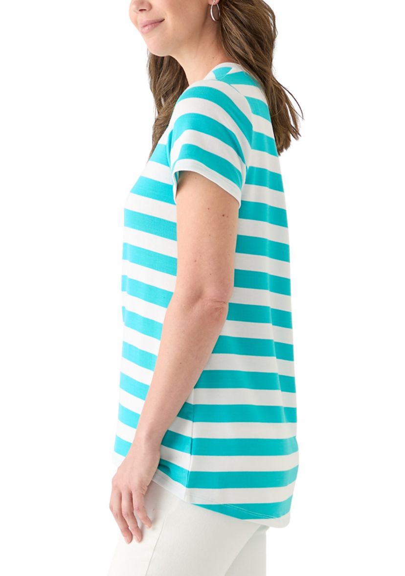 Womens Short Sleeve Pleat Back T-Shirt