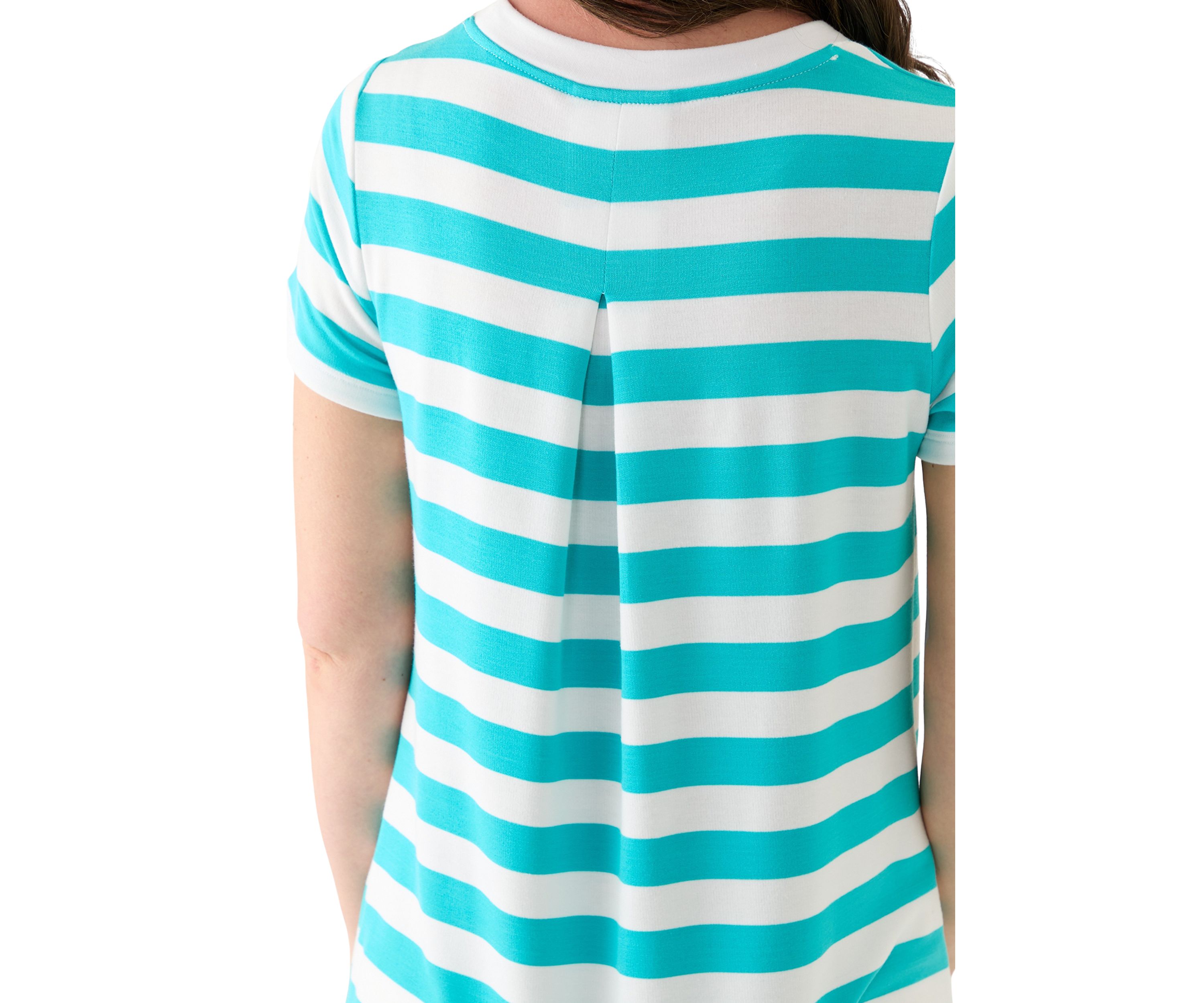 Womens Short Sleeve Pleat Back T-Shirt