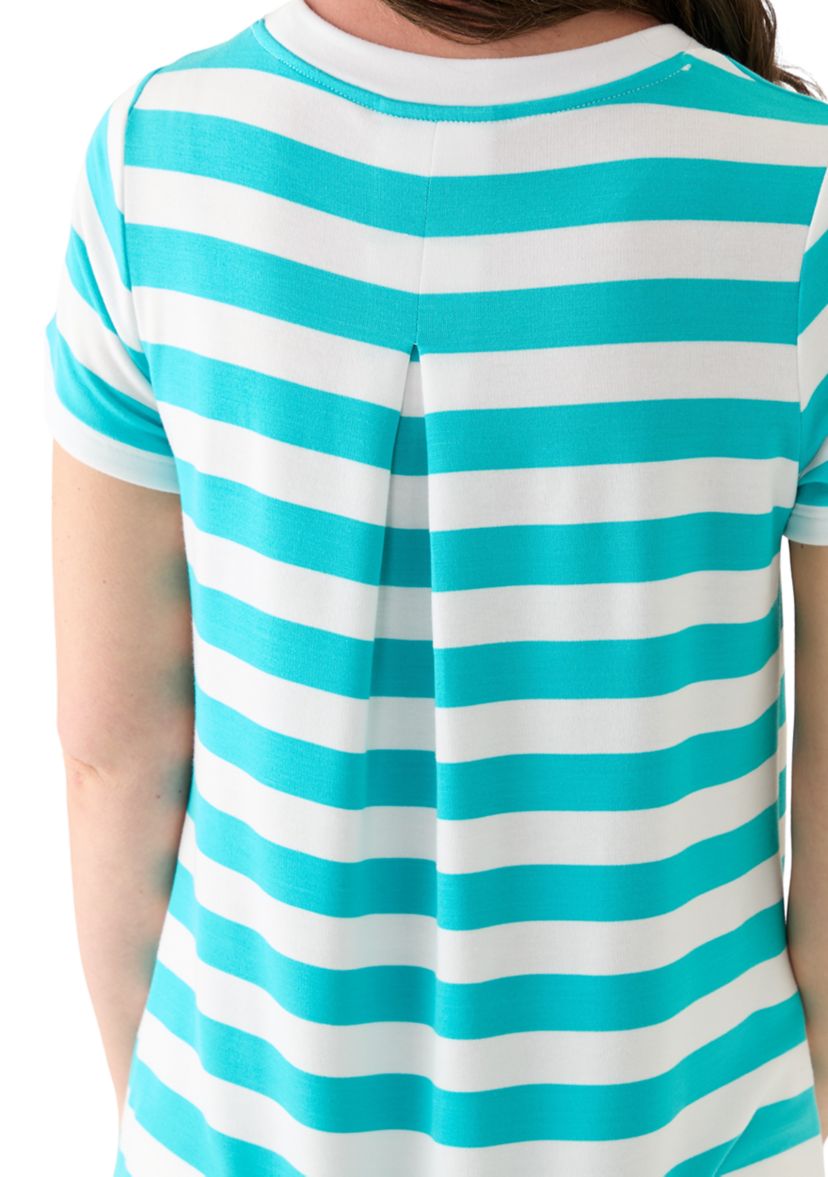 Womens Short Sleeve Pleat Back T-Shirt