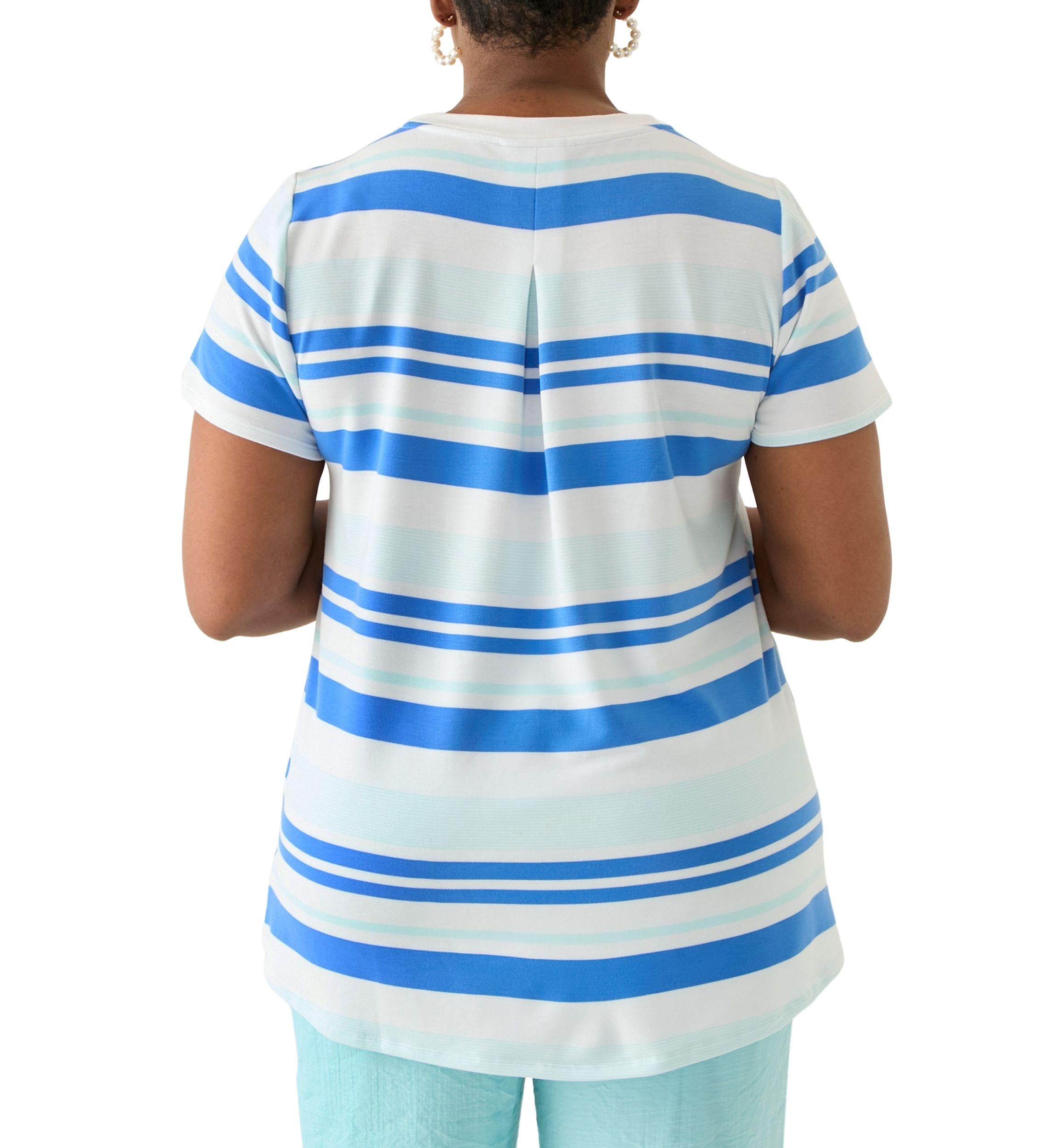 Plus Size Short Sleeve Pleat Back T-Shirt 