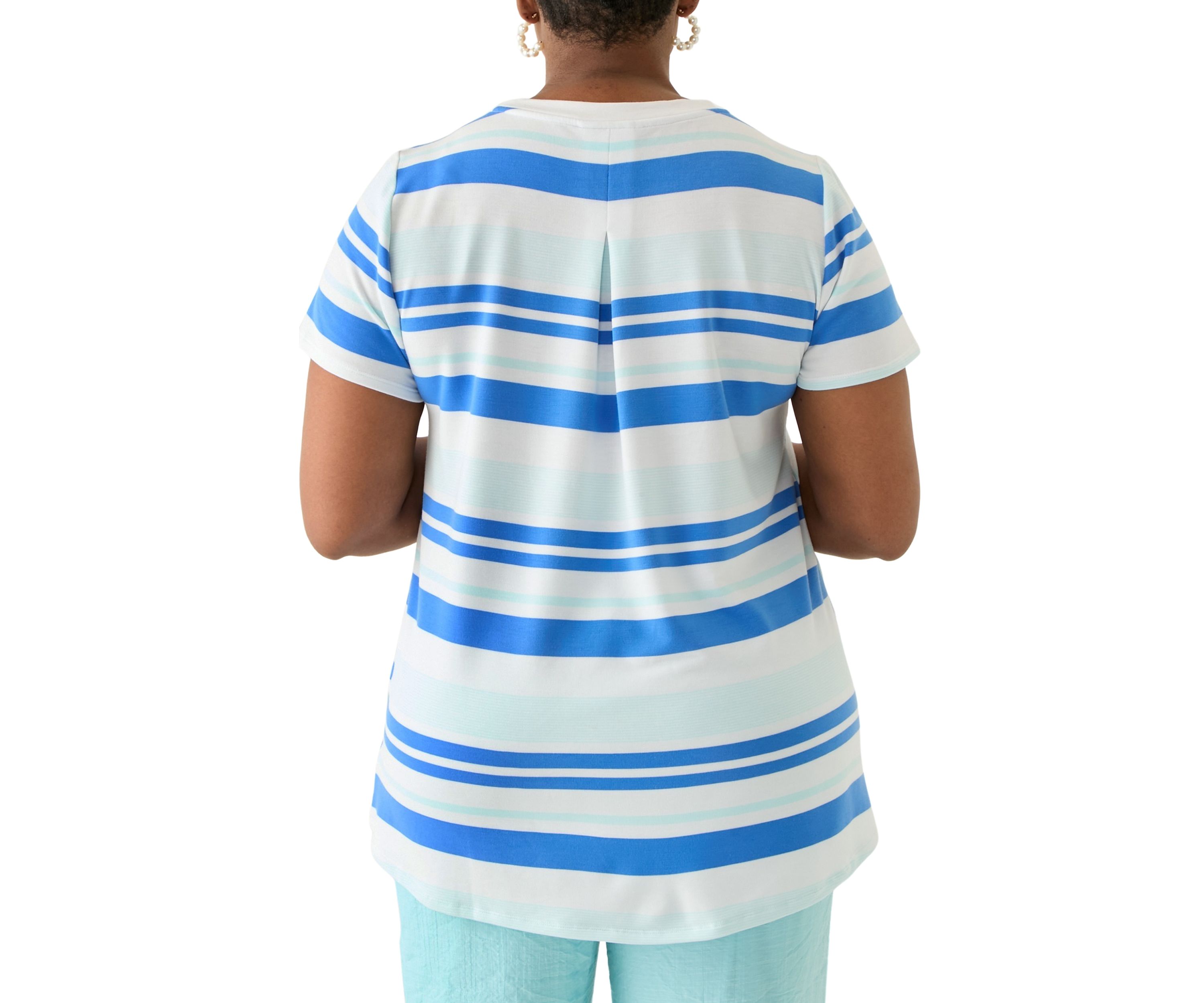 Plus Size Short Sleeve Pleat Back T-Shirt 