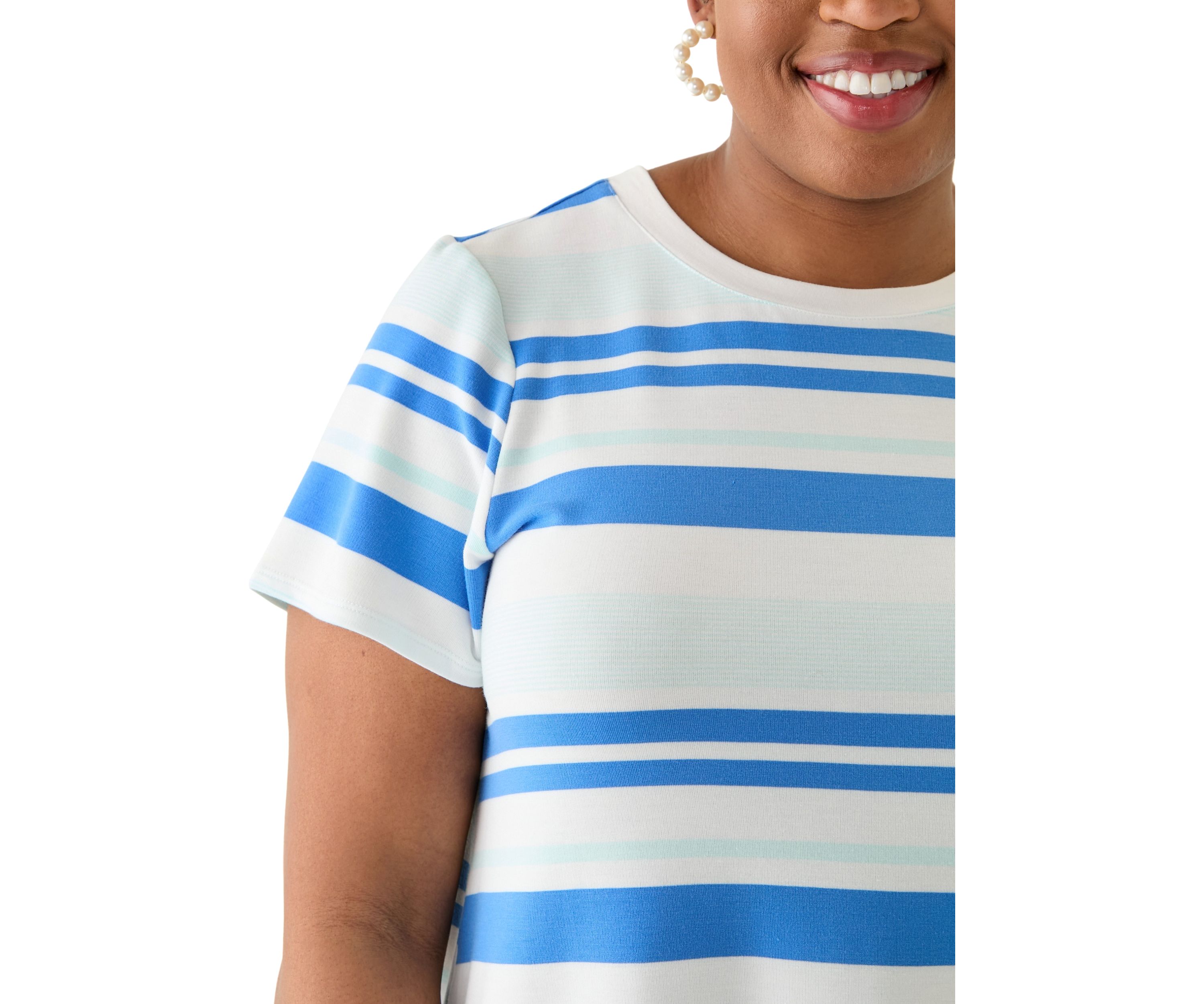 Plus Size Short Sleeve Pleat Back T-Shirt 
