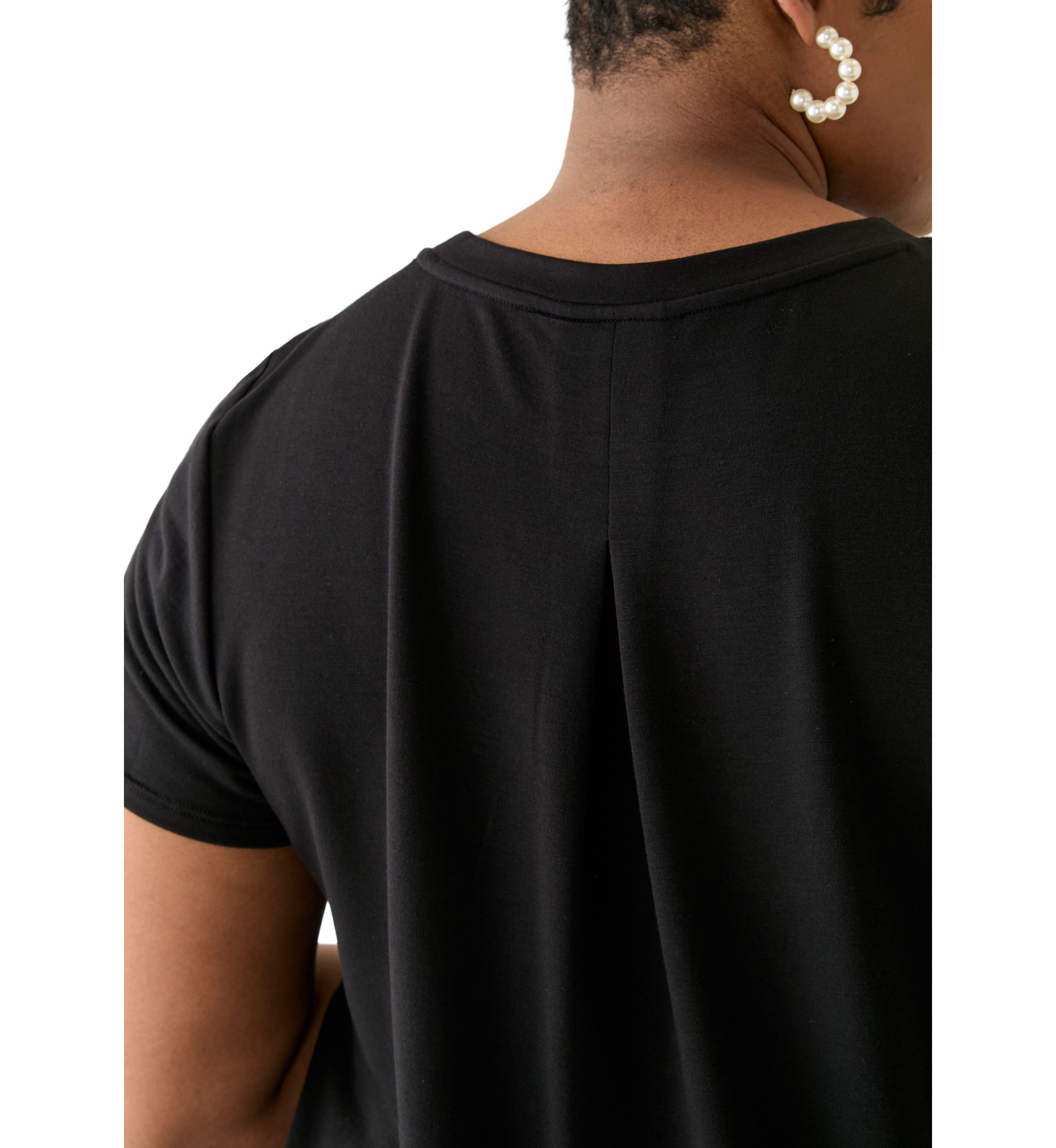 Plus Size Short Sleeve Pleat Back T-Shirt