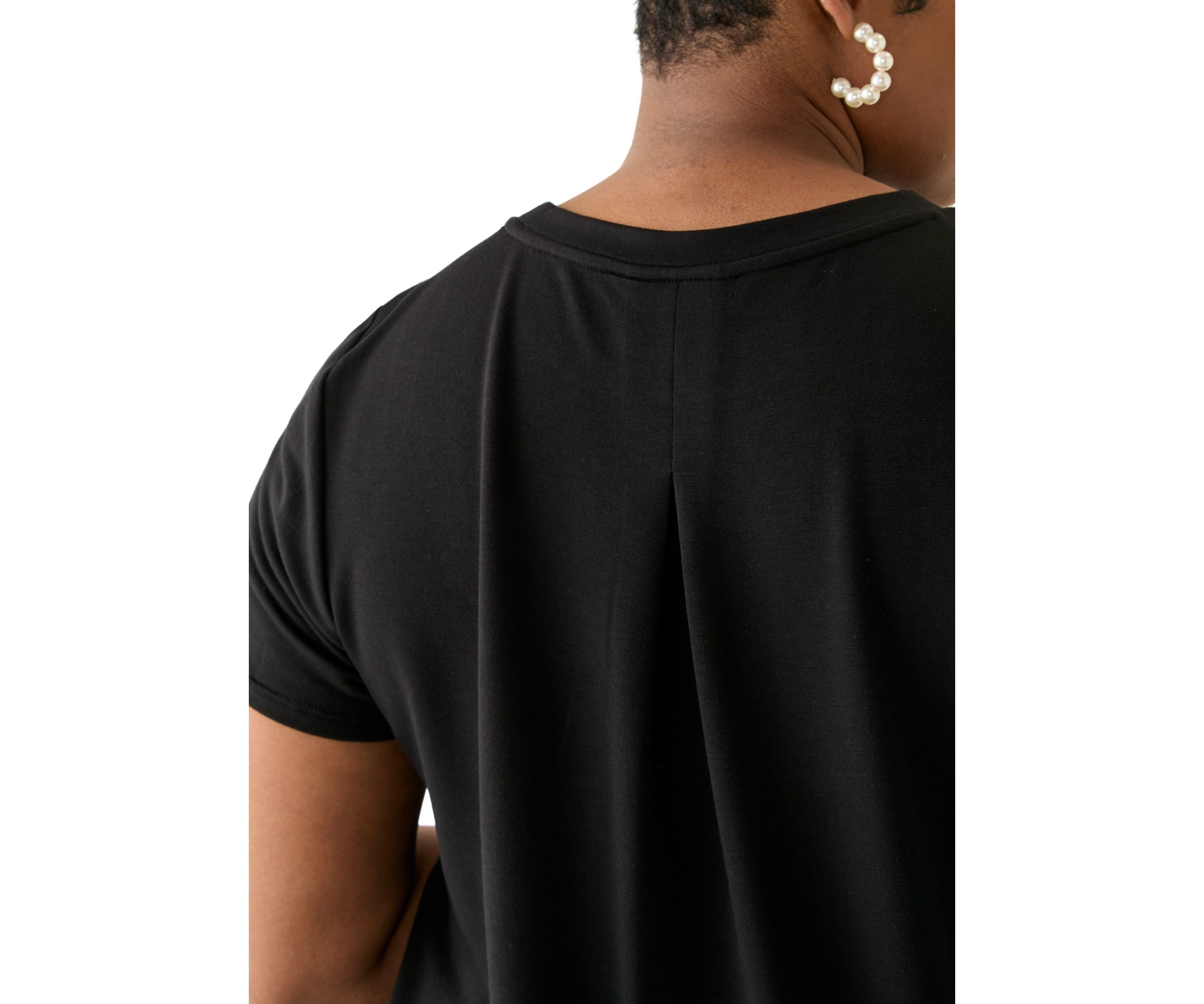 Plus Size Short Sleeve Pleat Back T-Shirt