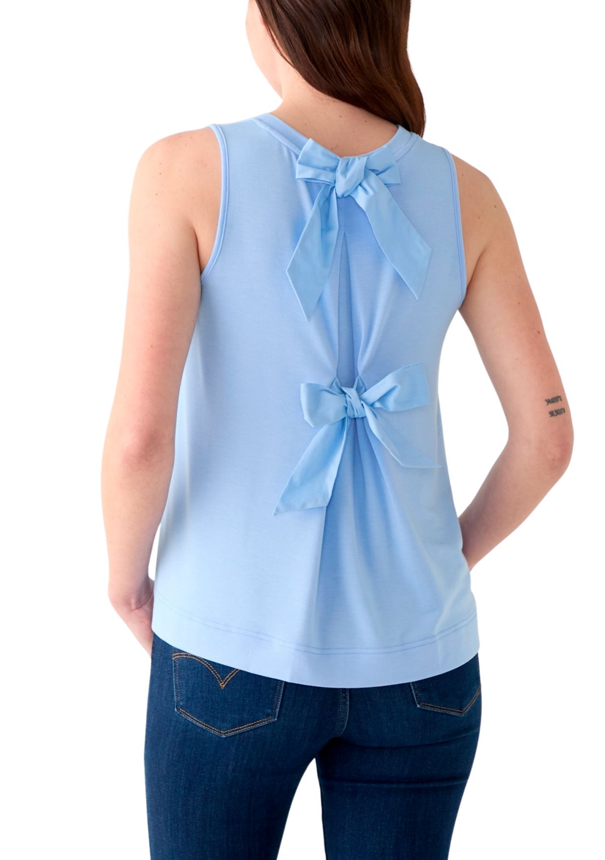 Womens Bow Back Baby Terry Top