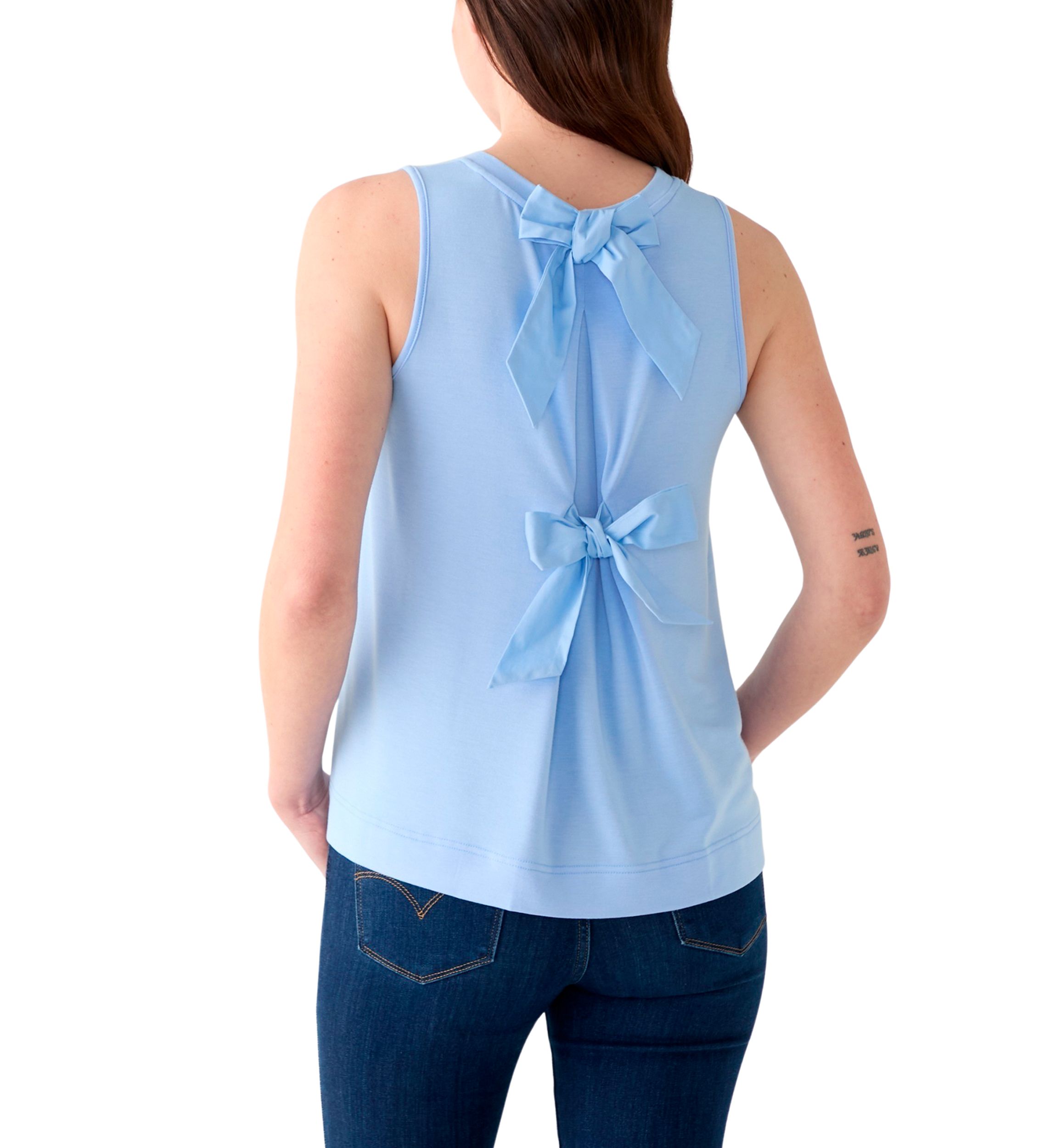 Womens Bow Back Baby Terry Top