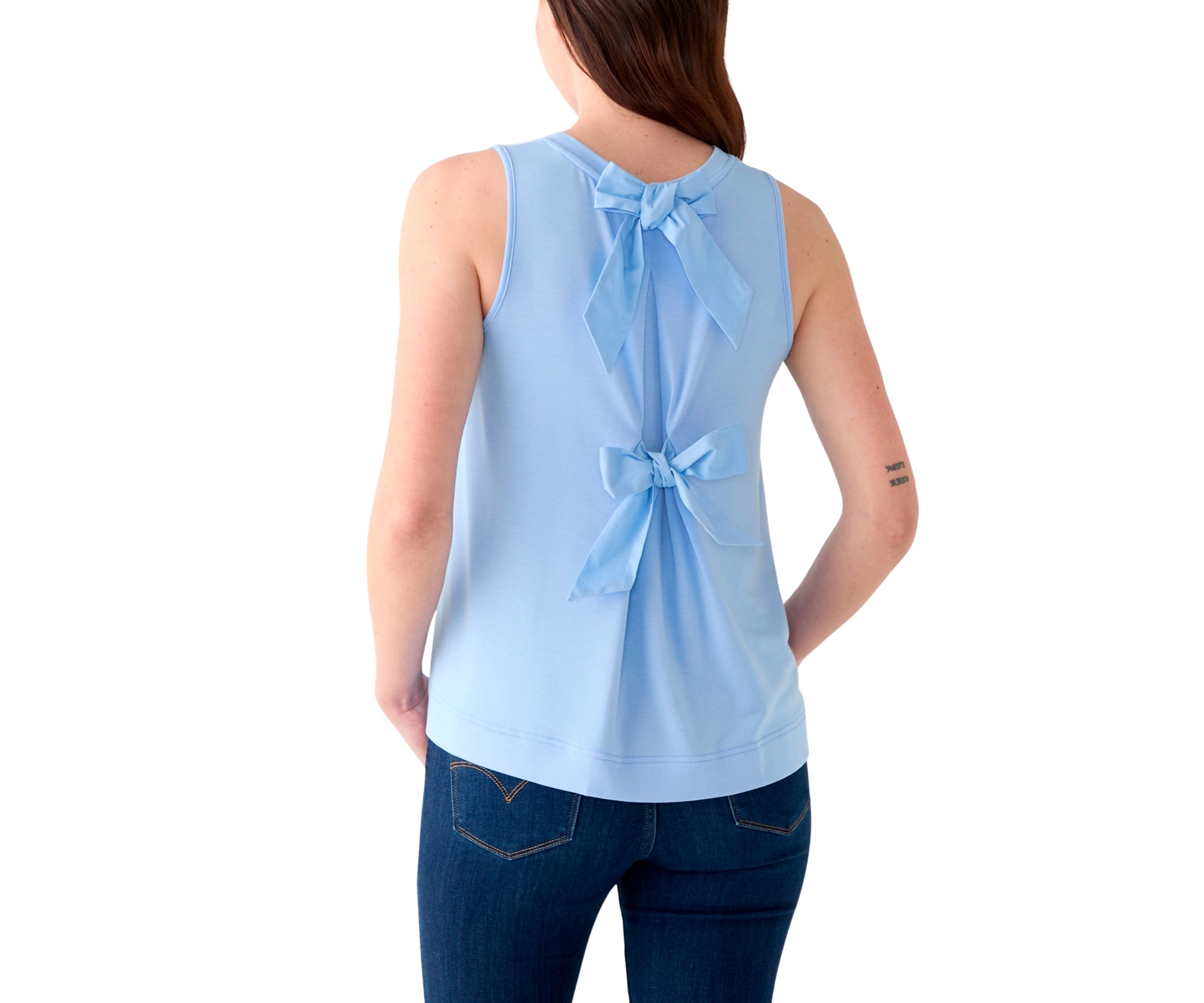 Womens Bow Back Baby Terry Top