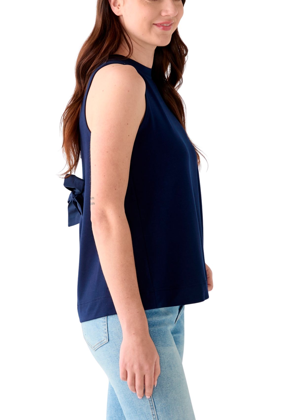 Womens Bow Back Baby Terry Top