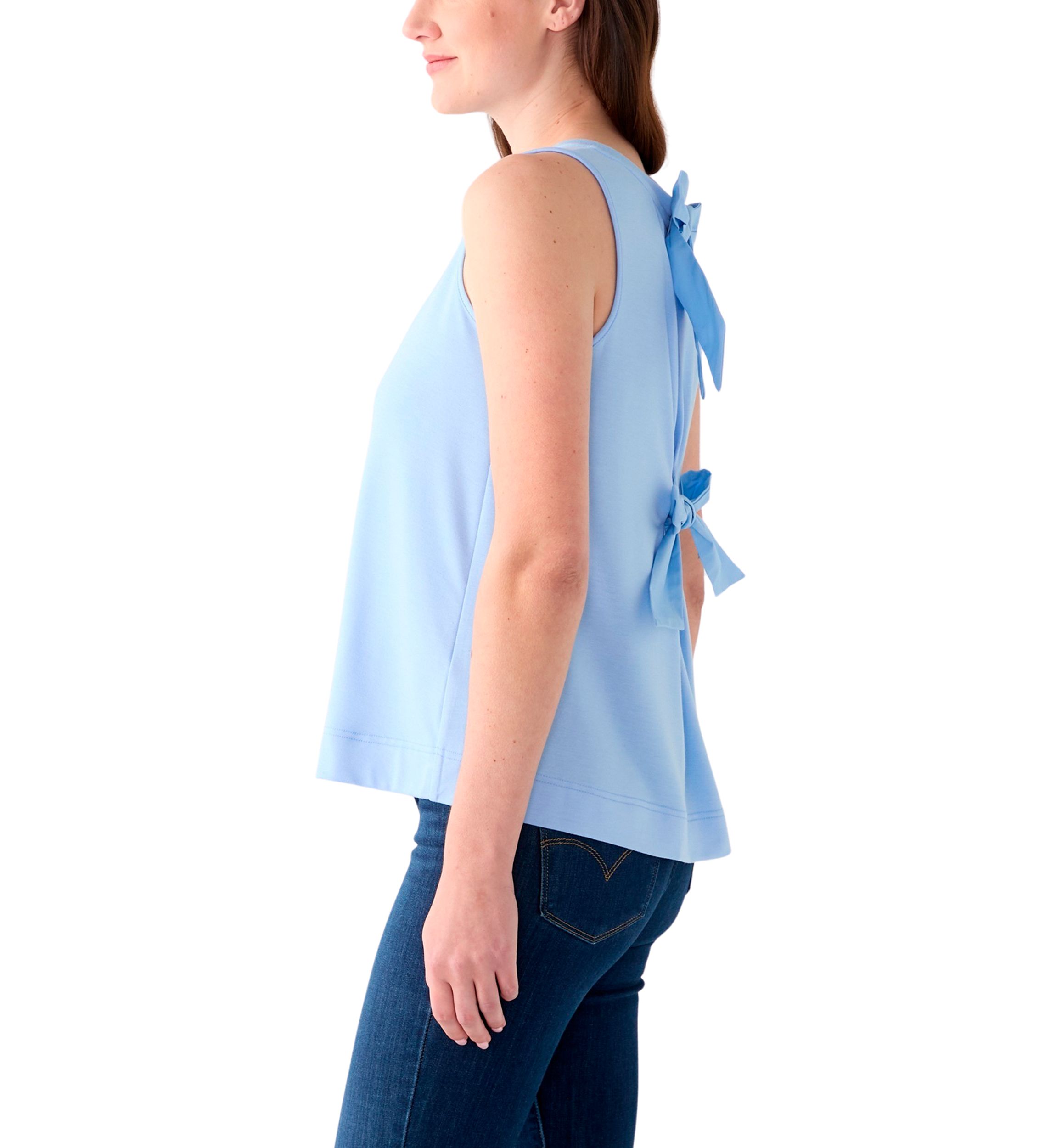 Womens Bow Back Baby Terry Top
