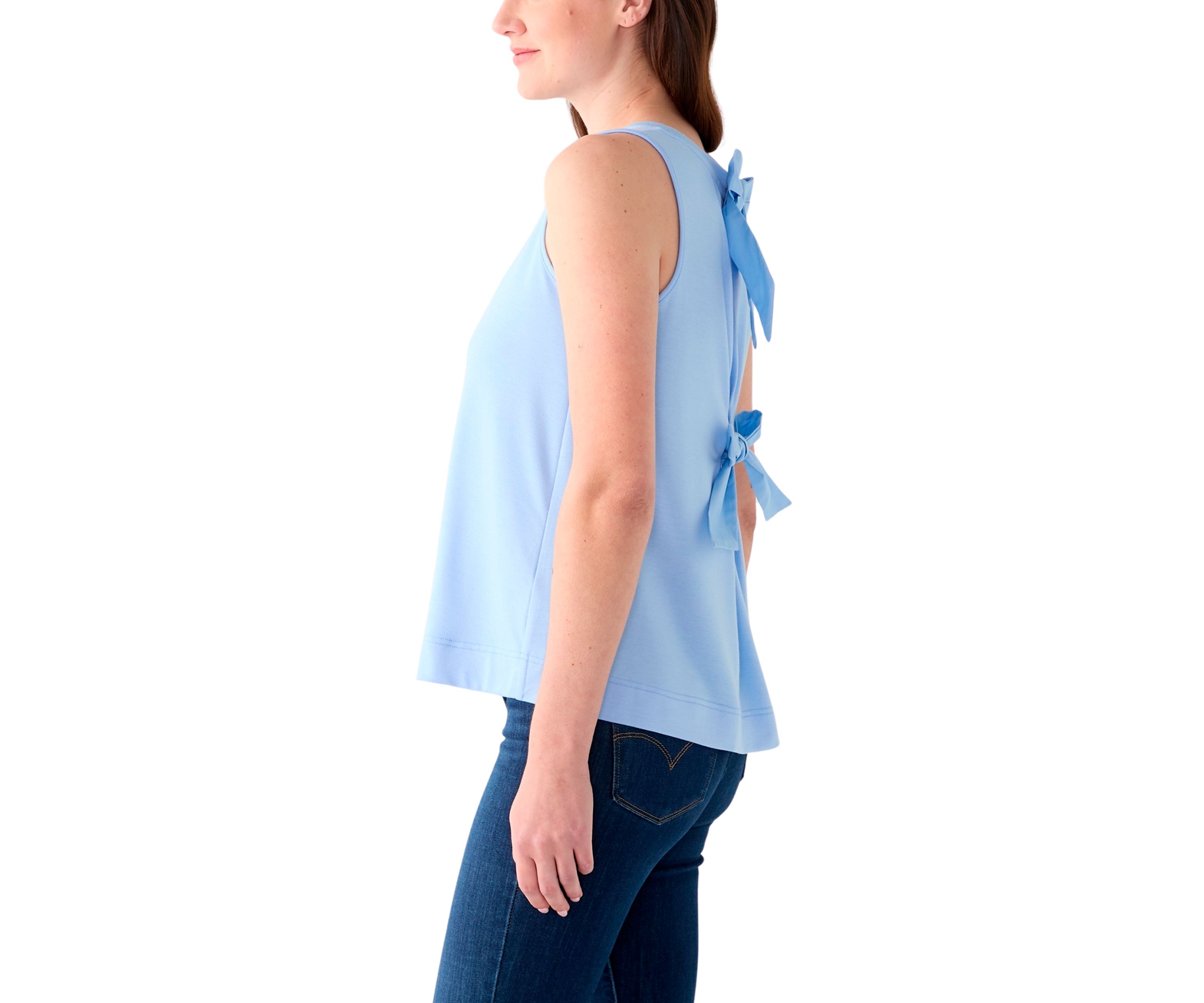 Womens Bow Back Baby Terry Top