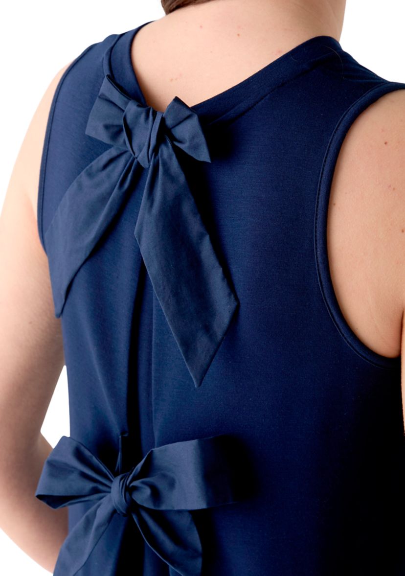 Womens Bow Back Baby Terry Top